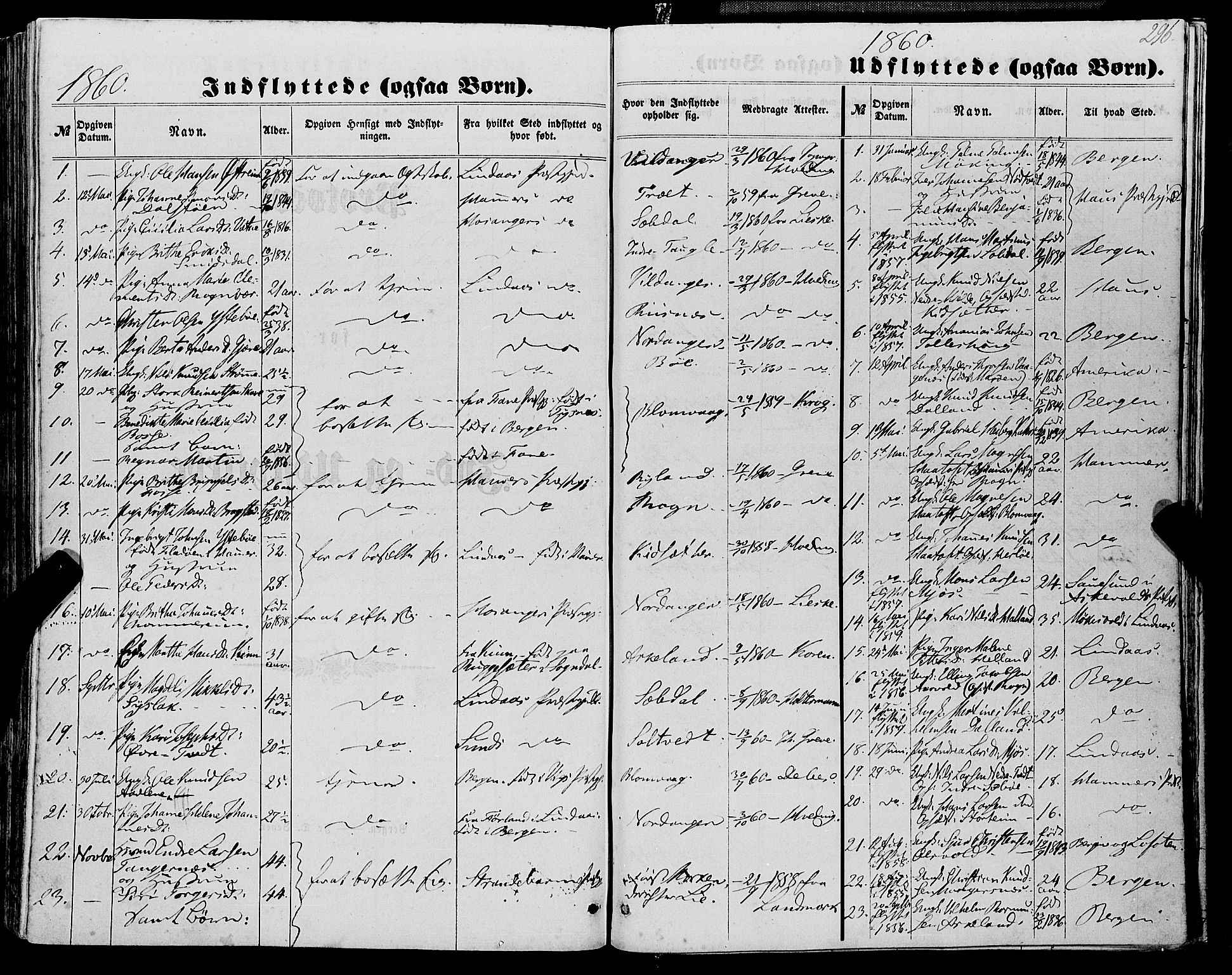 Manger sokneprestembete, SAB/A-76801/H/Haa: Parish register (official) no. A 7, 1860-1870, p. 296