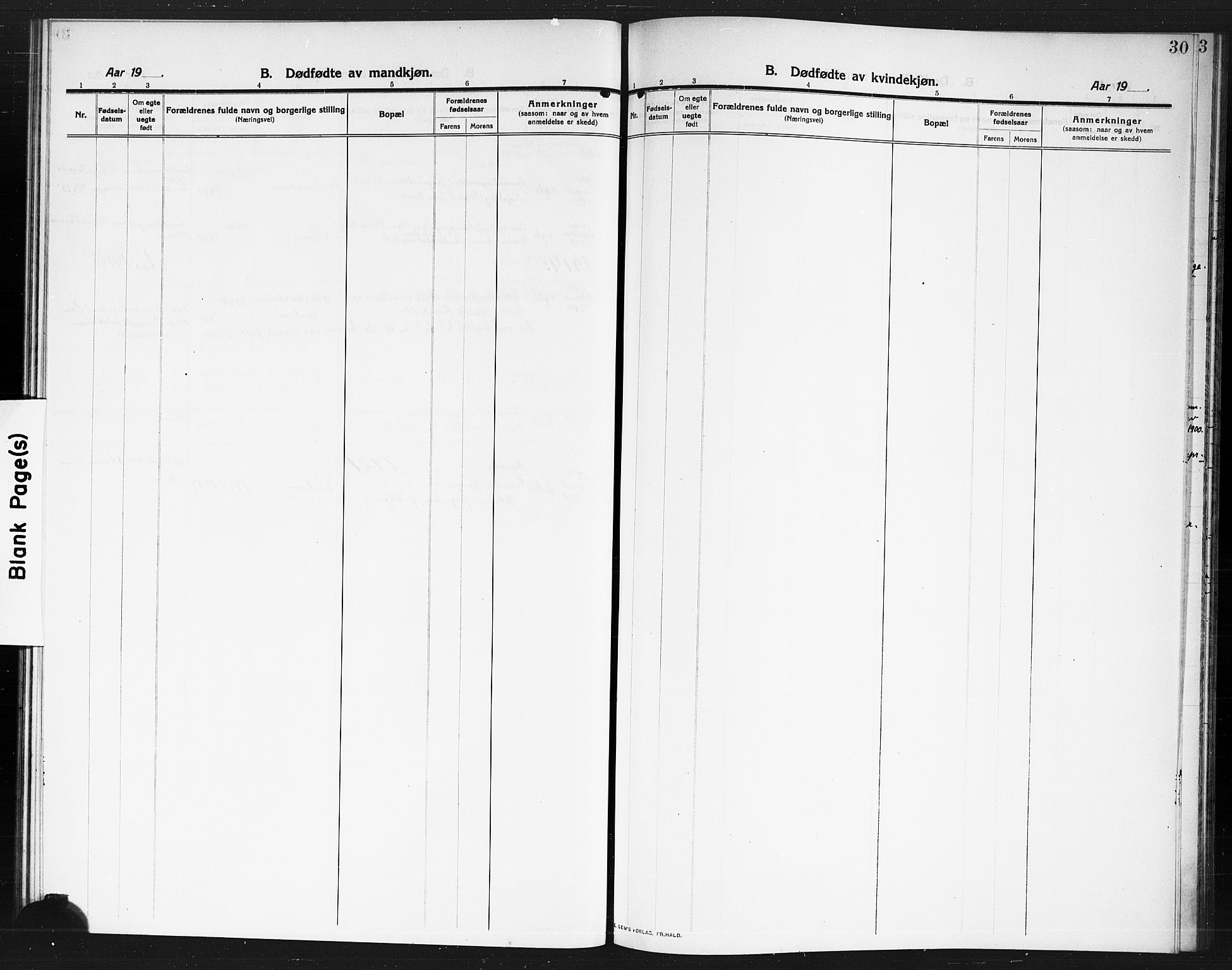 Rødenes prestekontor Kirkebøker, AV/SAO-A-2005/G/Gb/L0002: Parish register (copy) no. II 2, 1911-1921, p. 30