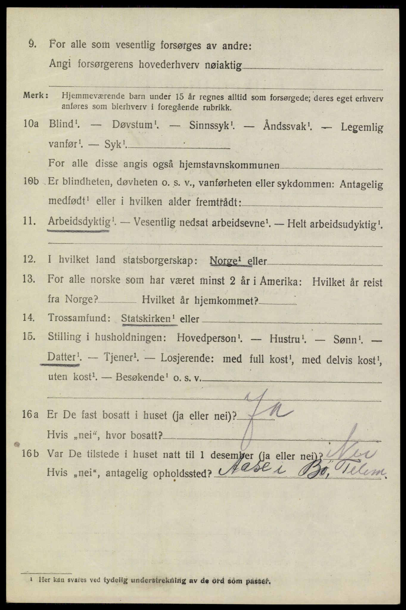 SAKO, 1920 census for Hjartdal, 1920, p. 2259