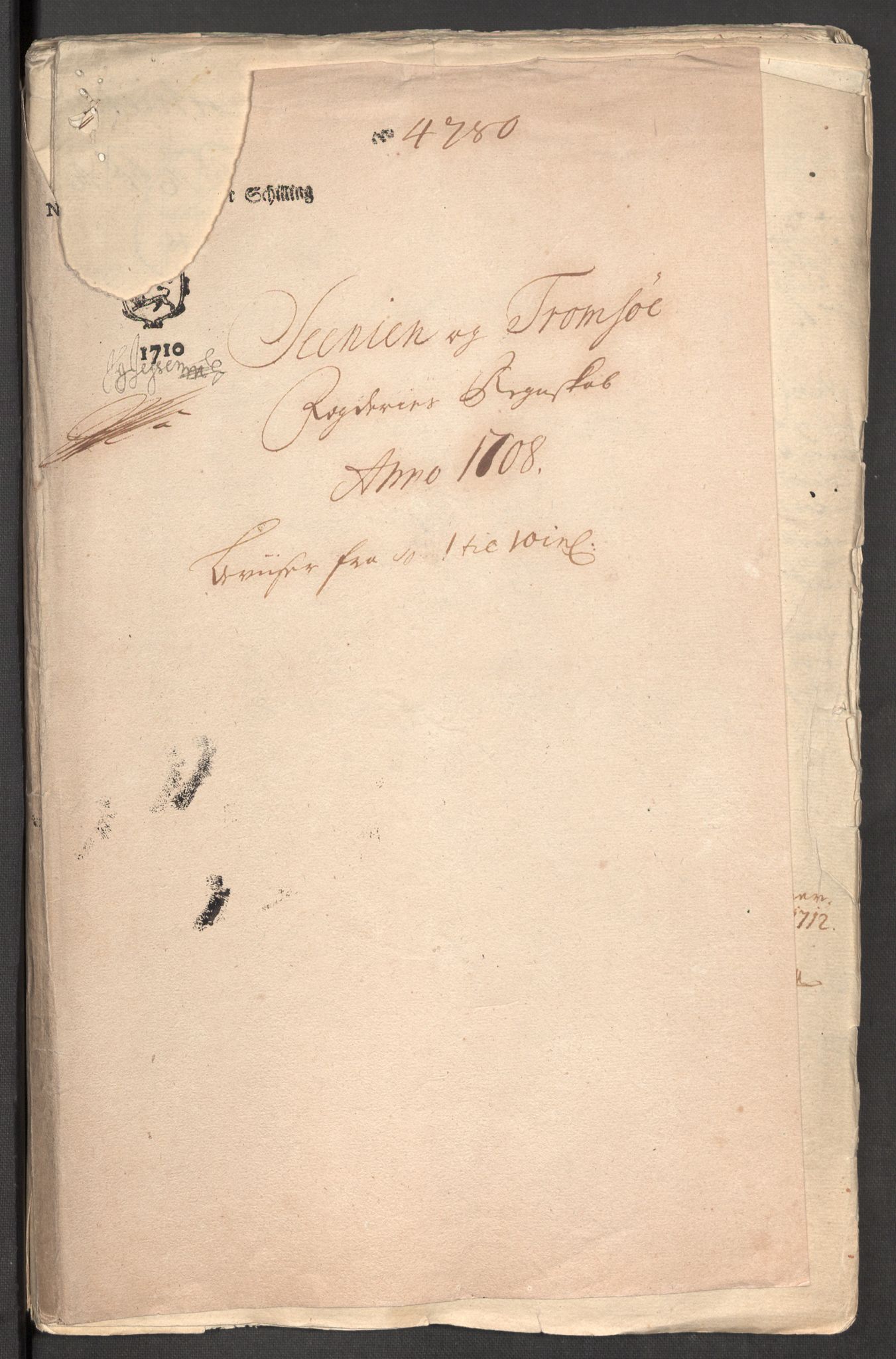 Rentekammeret inntil 1814, Reviderte regnskaper, Fogderegnskap, AV/RA-EA-4092/R68/L4757: Fogderegnskap Senja og Troms, 1708-1710, p. 3