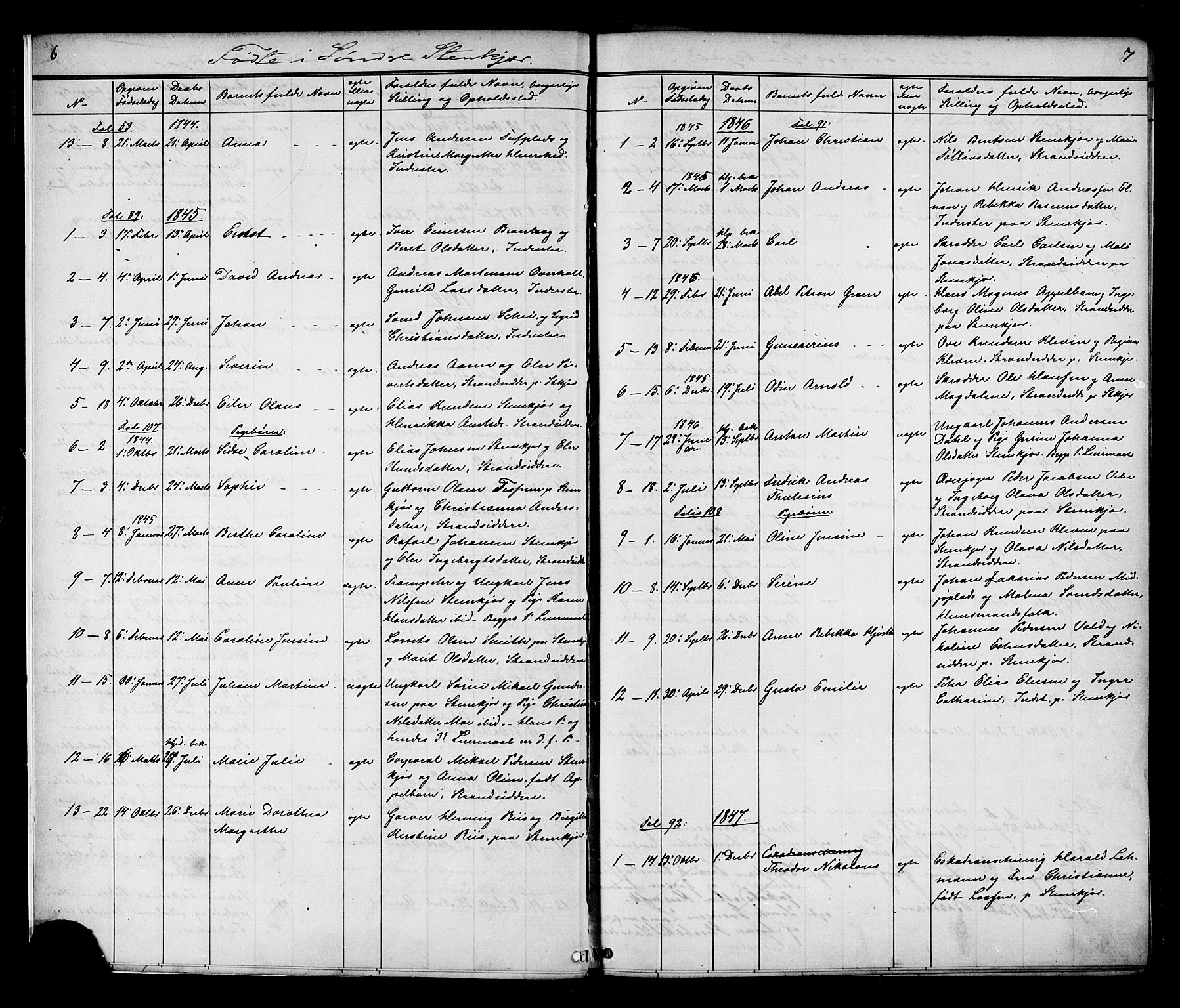 Ministerialprotokoller, klokkerbøker og fødselsregistre - Nord-Trøndelag, SAT/A-1458/739/L0367: Parish register (official) no. 739A01 /1, 1838-1868, p. 6-7