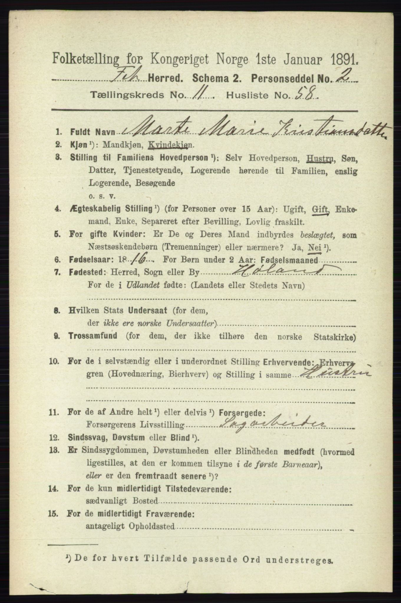 RA, 1891 census for 0227 Fet, 1891, p. 4621