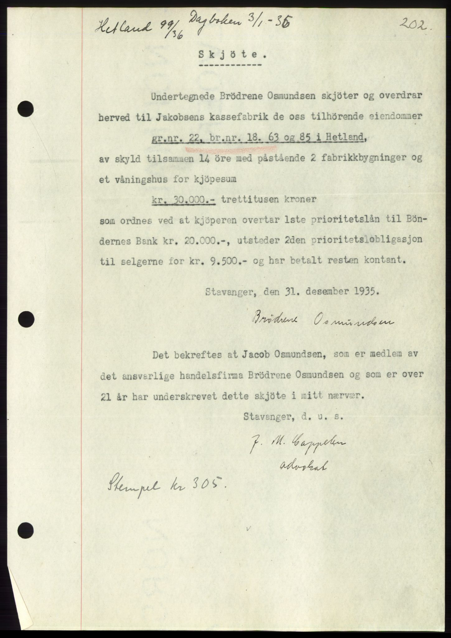 Jæren sorenskriveri, SAST/A-100310/03/G/Gba/L0064: Mortgage book no. 70, 1935-1936, Deed date: 03.01.1936