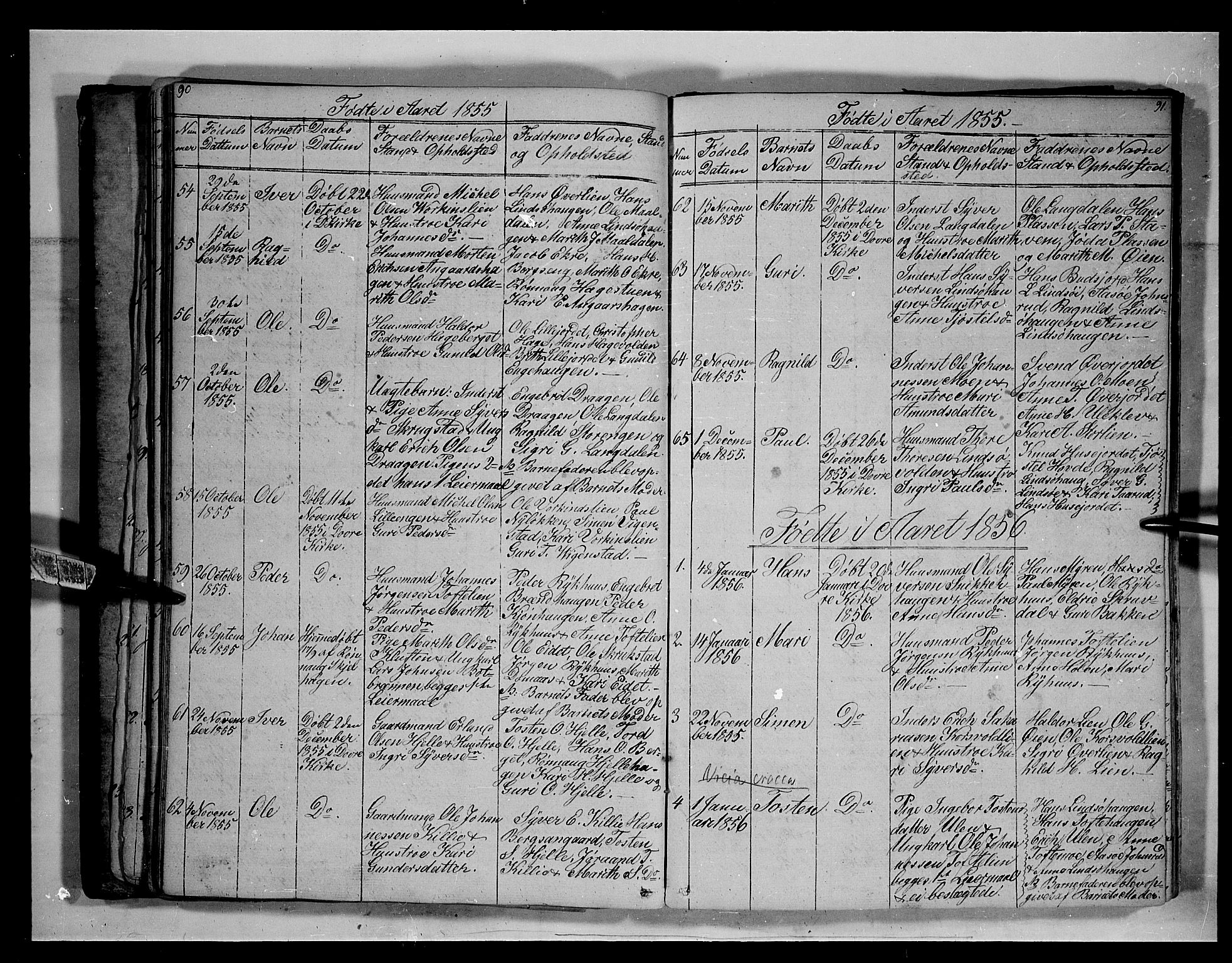 Lesja prestekontor, SAH/PREST-068/H/Ha/Hab/L0003: Parish register (copy) no. 3, 1842-1862, p. 90-91
