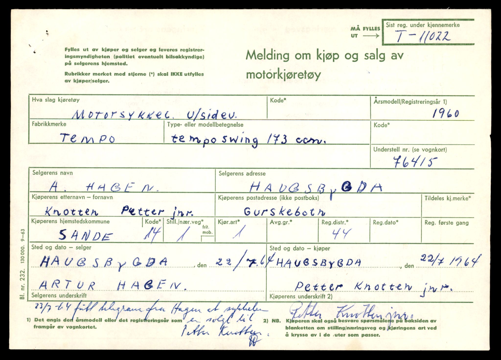 Møre og Romsdal vegkontor - Ålesund trafikkstasjon, AV/SAT-A-4099/F/Fe/L0025: Registreringskort for kjøretøy T 10931 - T 11045, 1927-1998, p. 2415