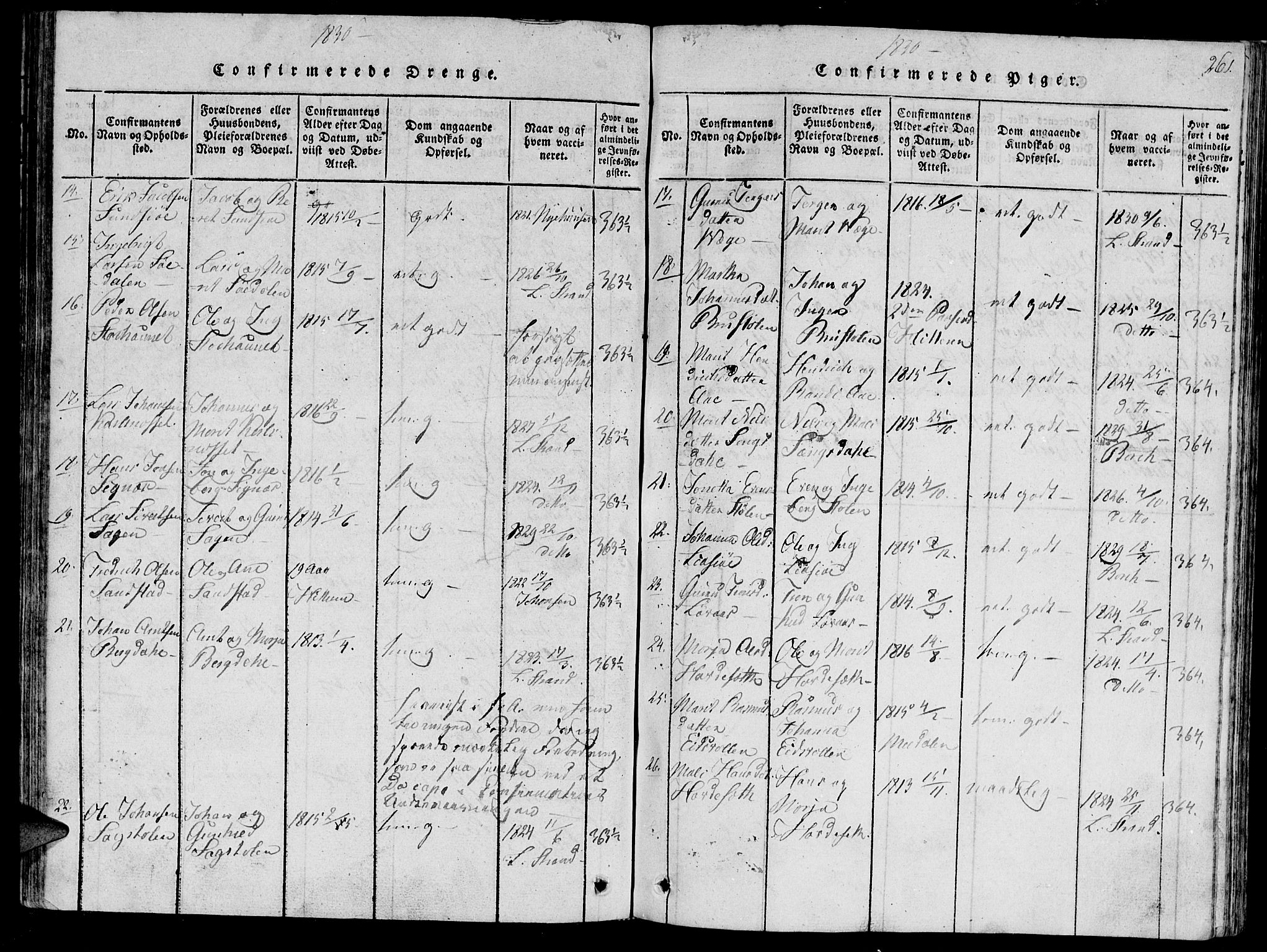 Ministerialprotokoller, klokkerbøker og fødselsregistre - Sør-Trøndelag, AV/SAT-A-1456/630/L0491: Parish register (official) no. 630A04, 1818-1830, p. 261