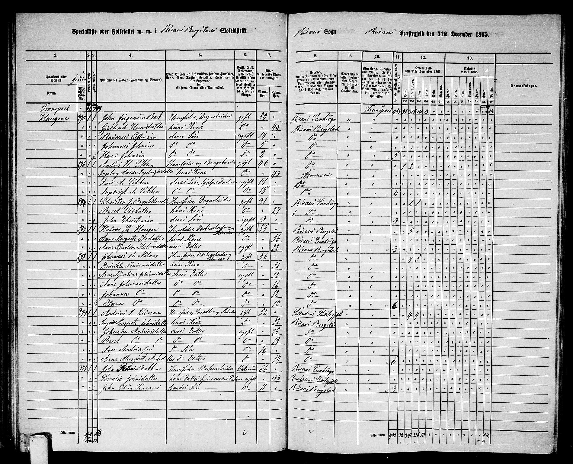 RA, 1865 census for Røros, 1865, p. 50