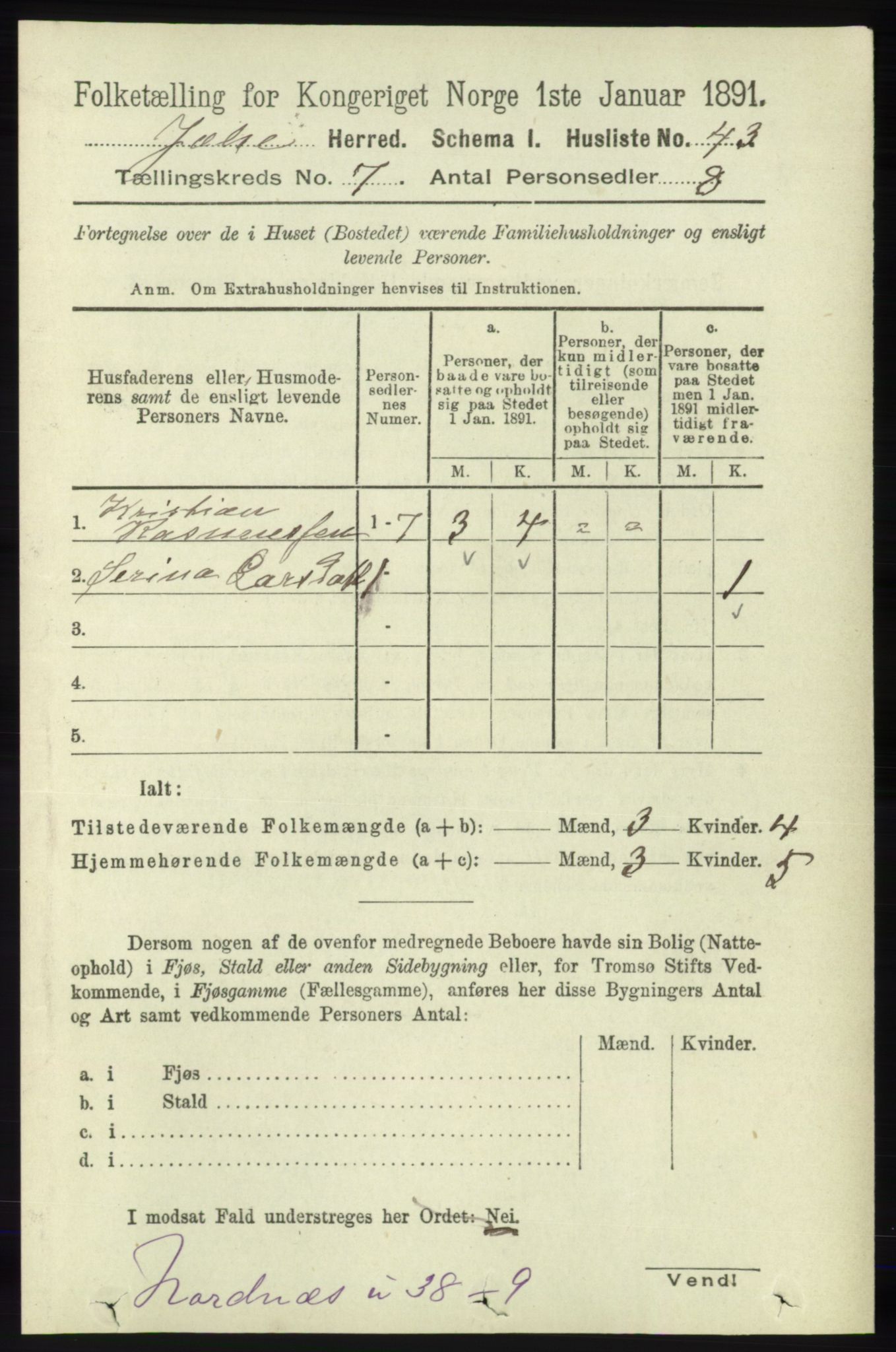 RA, 1891 census for 1138 Jelsa, 1891, p. 1540