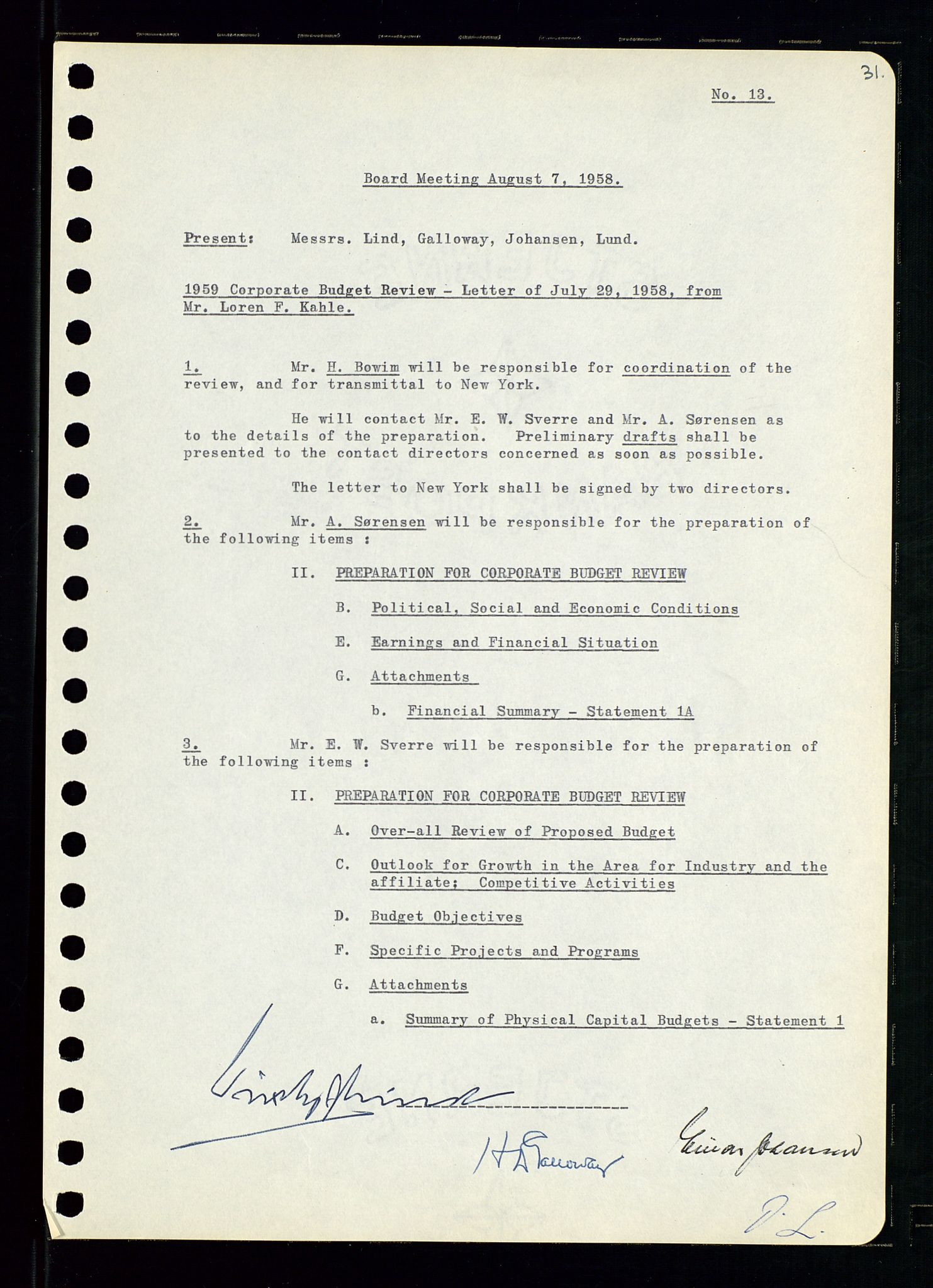 Pa 0982 - Esso Norge A/S, AV/SAST-A-100448/A/Aa/L0001/0001: Den administrerende direksjon Board minutes (styrereferater) / Den administrerende direksjon Board minutes (styrereferater), 1958-1959, p. 31