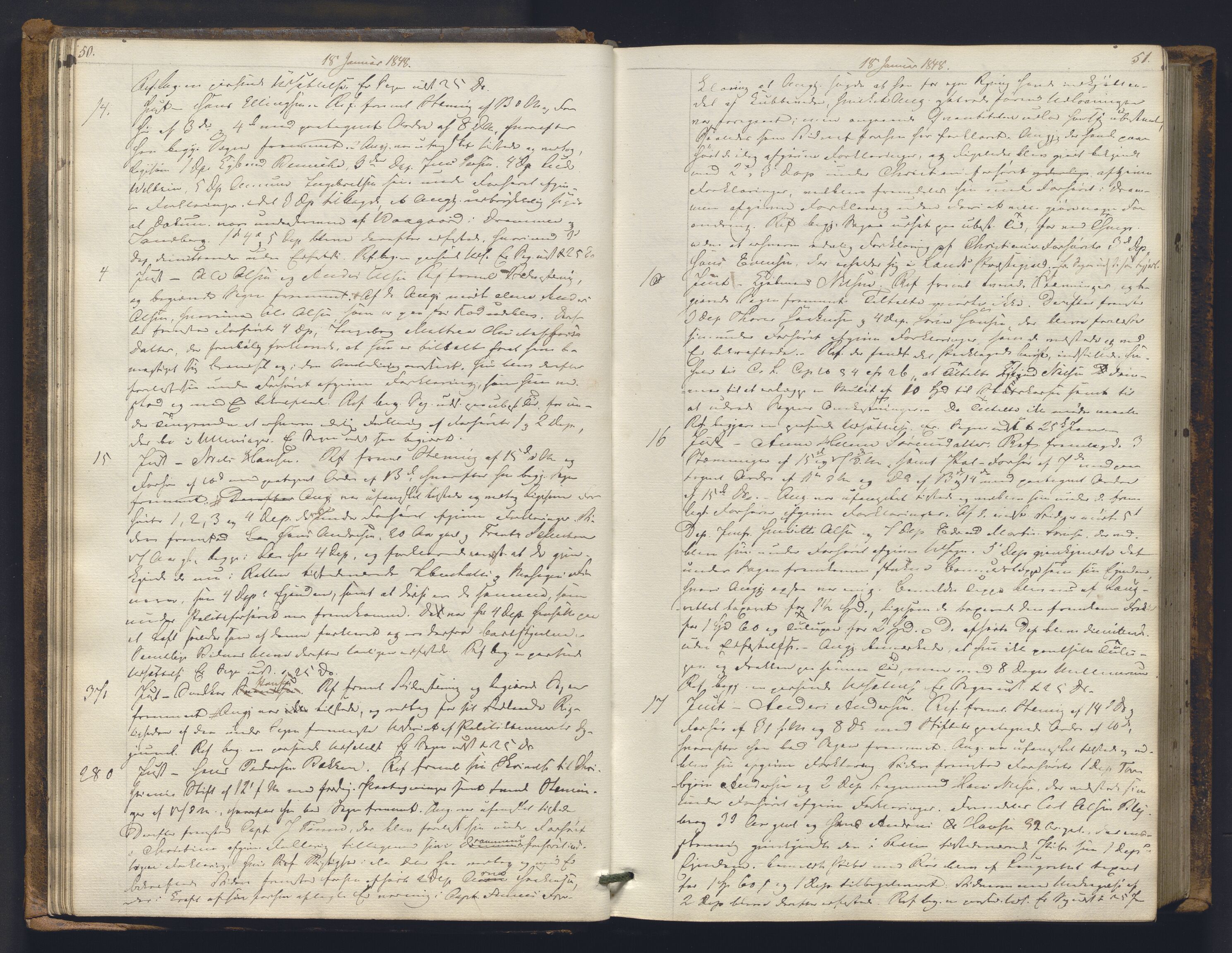 Christiania byfogd, AV/SAO-A-11543/F/Fc/L0014: Ekstrarettsprotokoll, 1847-1853, p. 50-51