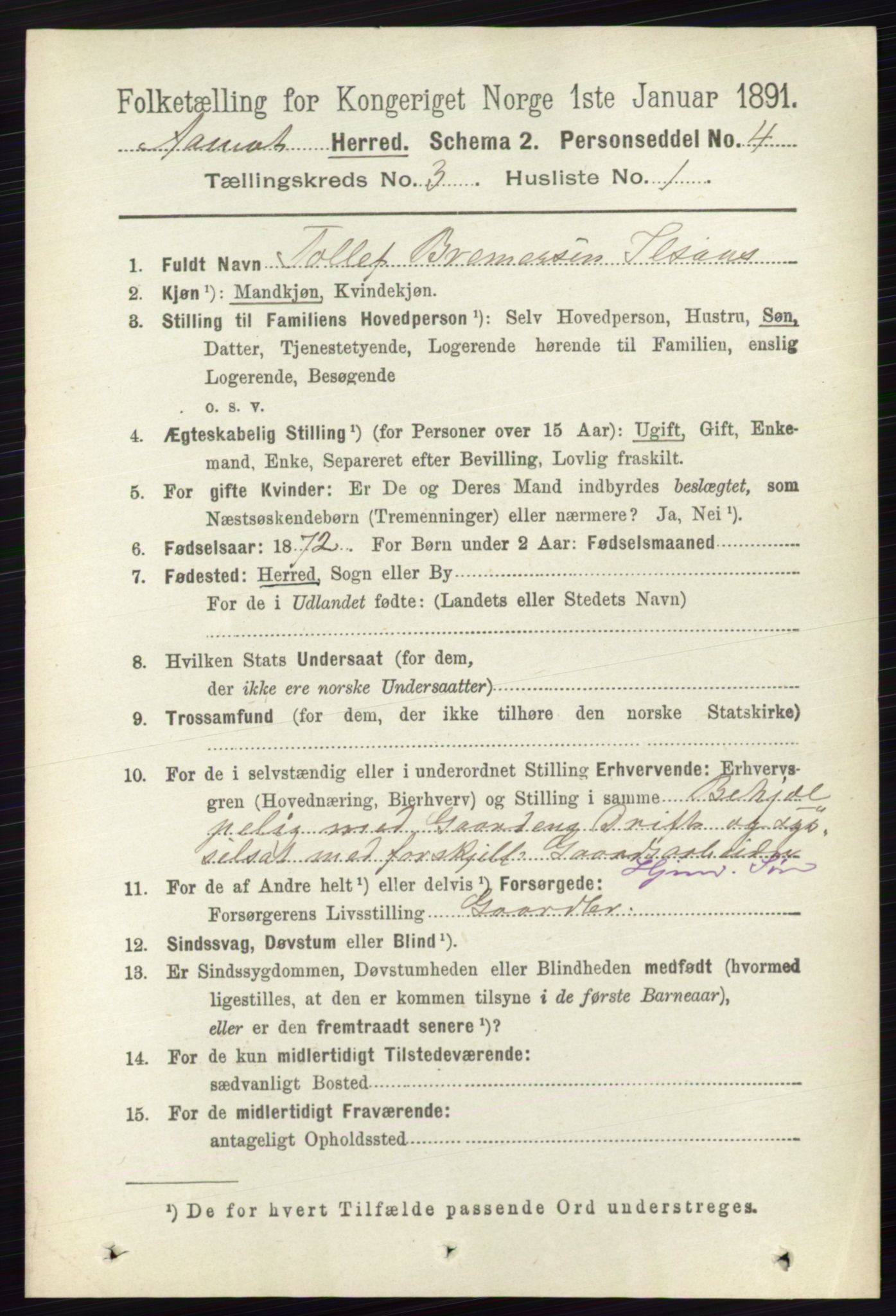 RA, 1891 census for 0429 Åmot, 1891, p. 1495