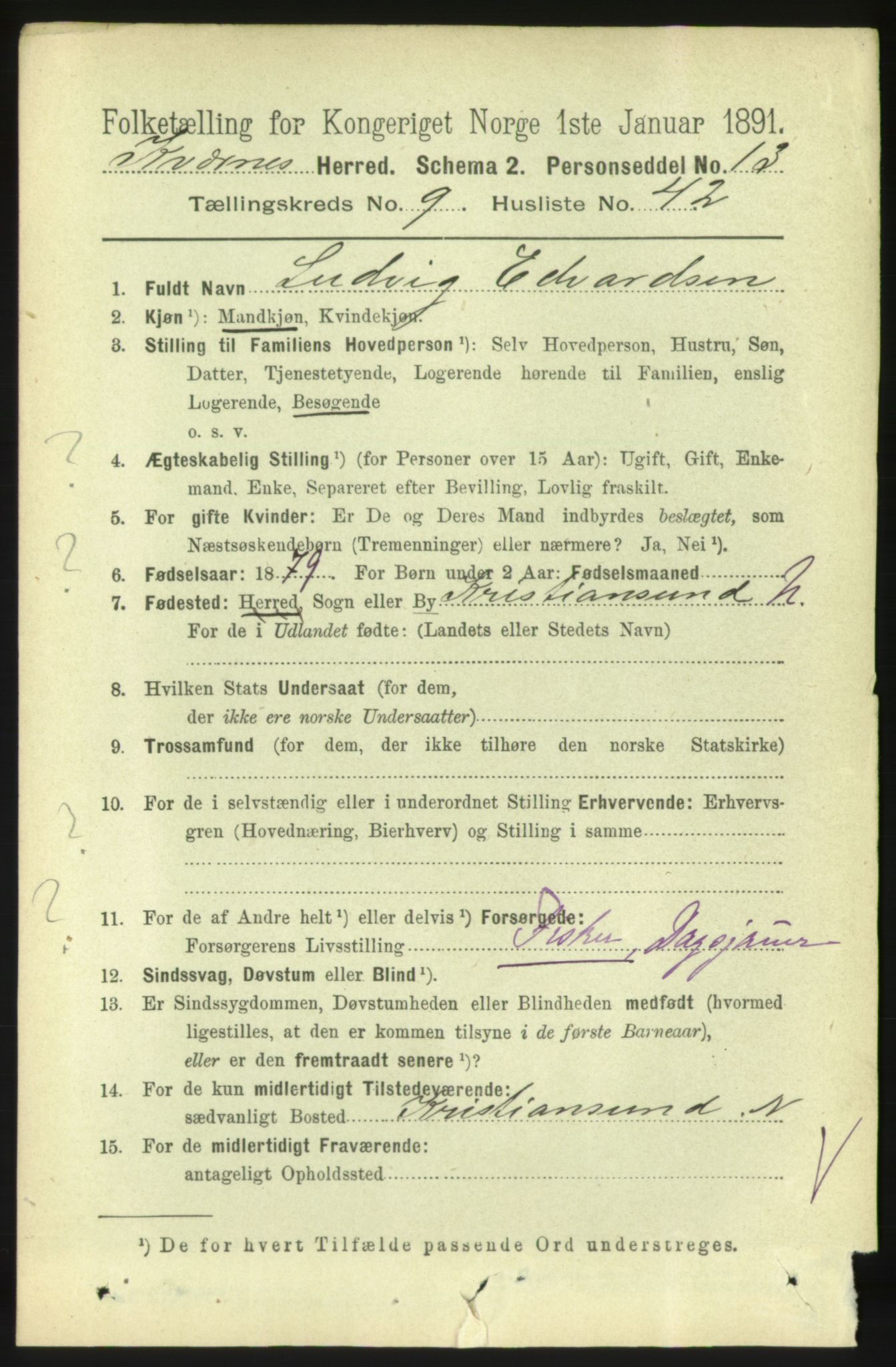 RA, 1891 census for 1553 Kvernes, 1891, p. 4267