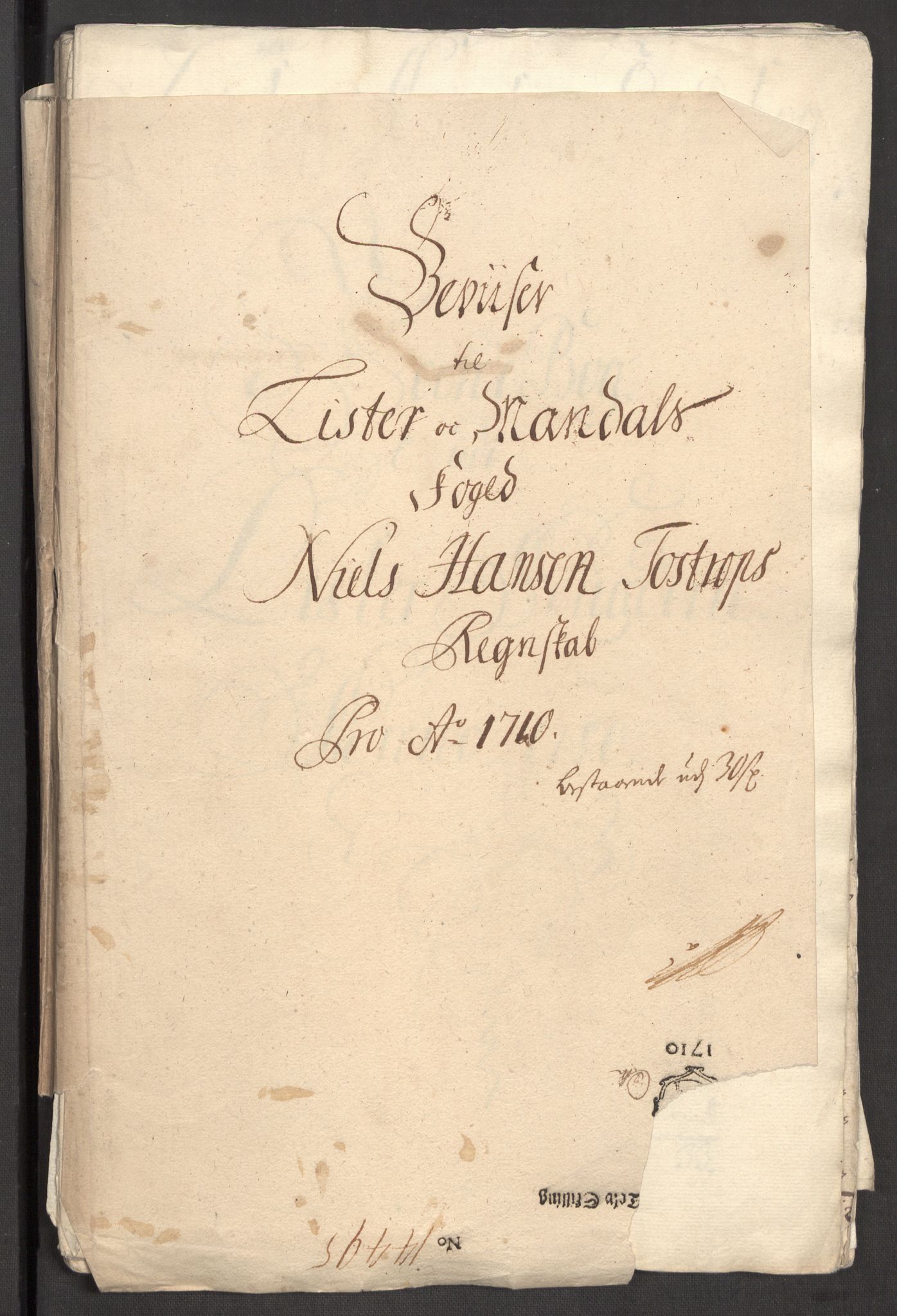 Rentekammeret inntil 1814, Reviderte regnskaper, Fogderegnskap, AV/RA-EA-4092/R43/L2553: Fogderegnskap Lista og Mandal, 1710, p. 19