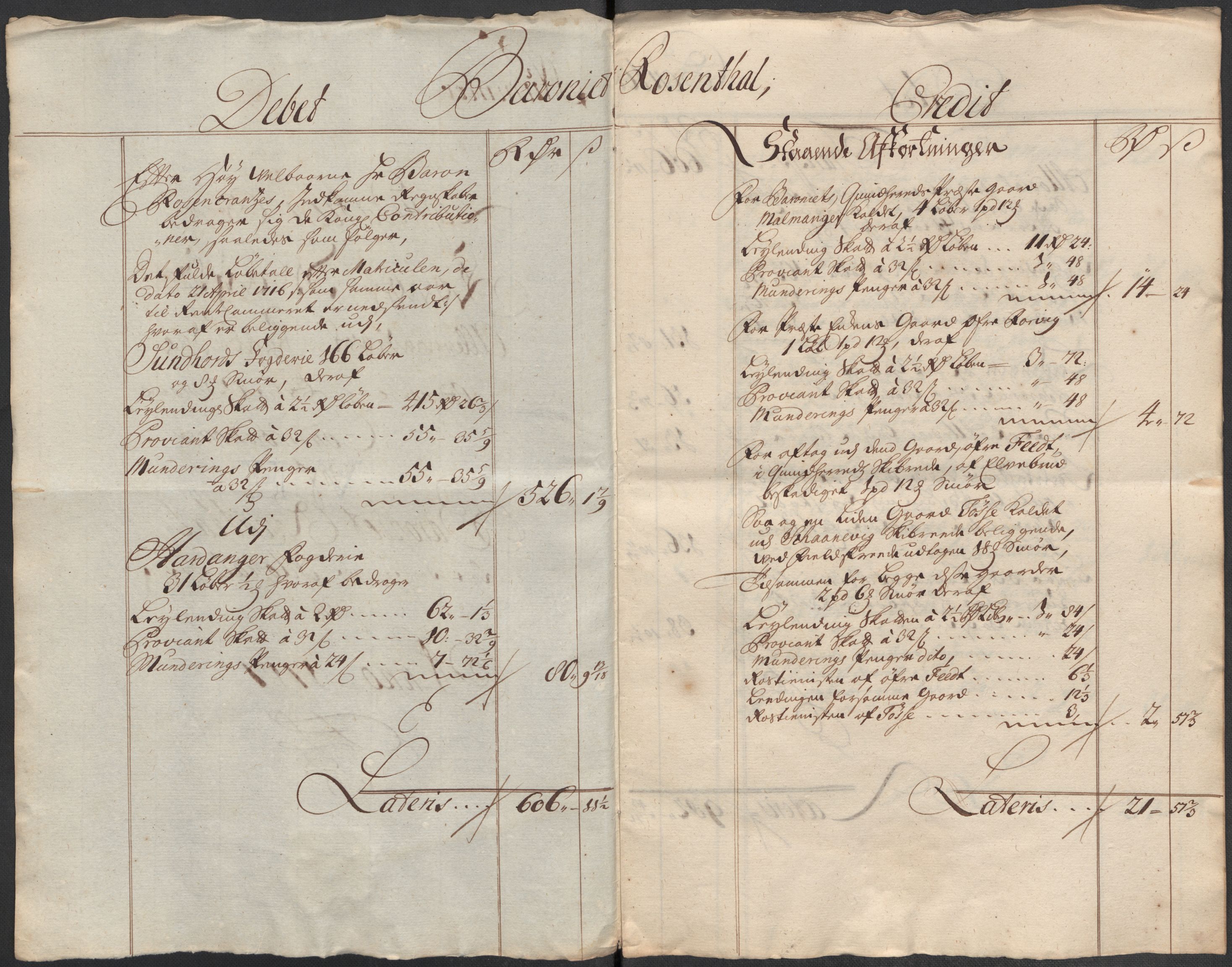 Rentekammeret inntil 1814, Reviderte regnskaper, Fogderegnskap, AV/RA-EA-4092/R49/L3139: Fogderegnskap Rosendal Baroni, 1715-1717, p. 254