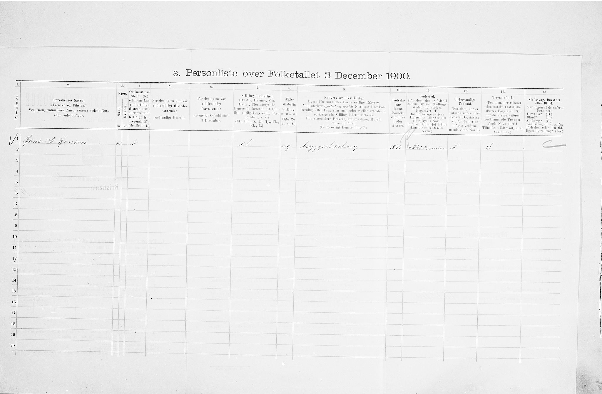 SAO, 1900 census for Kristiania, 1900, p. 104148