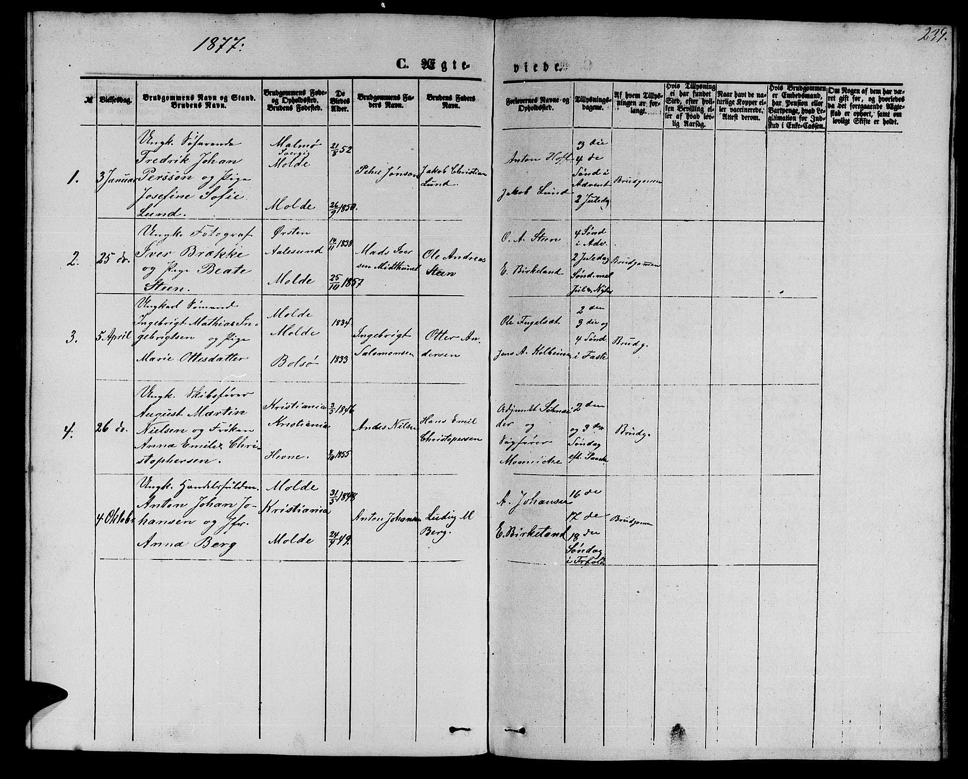Ministerialprotokoller, klokkerbøker og fødselsregistre - Møre og Romsdal, AV/SAT-A-1454/558/L0701: Parish register (copy) no. 558C02, 1862-1879, p. 239