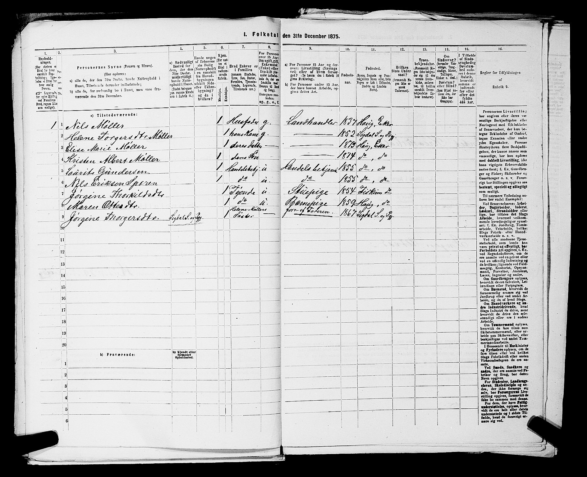 SAKO, 1875 census for 0624P Eiker, 1875, p. 2745