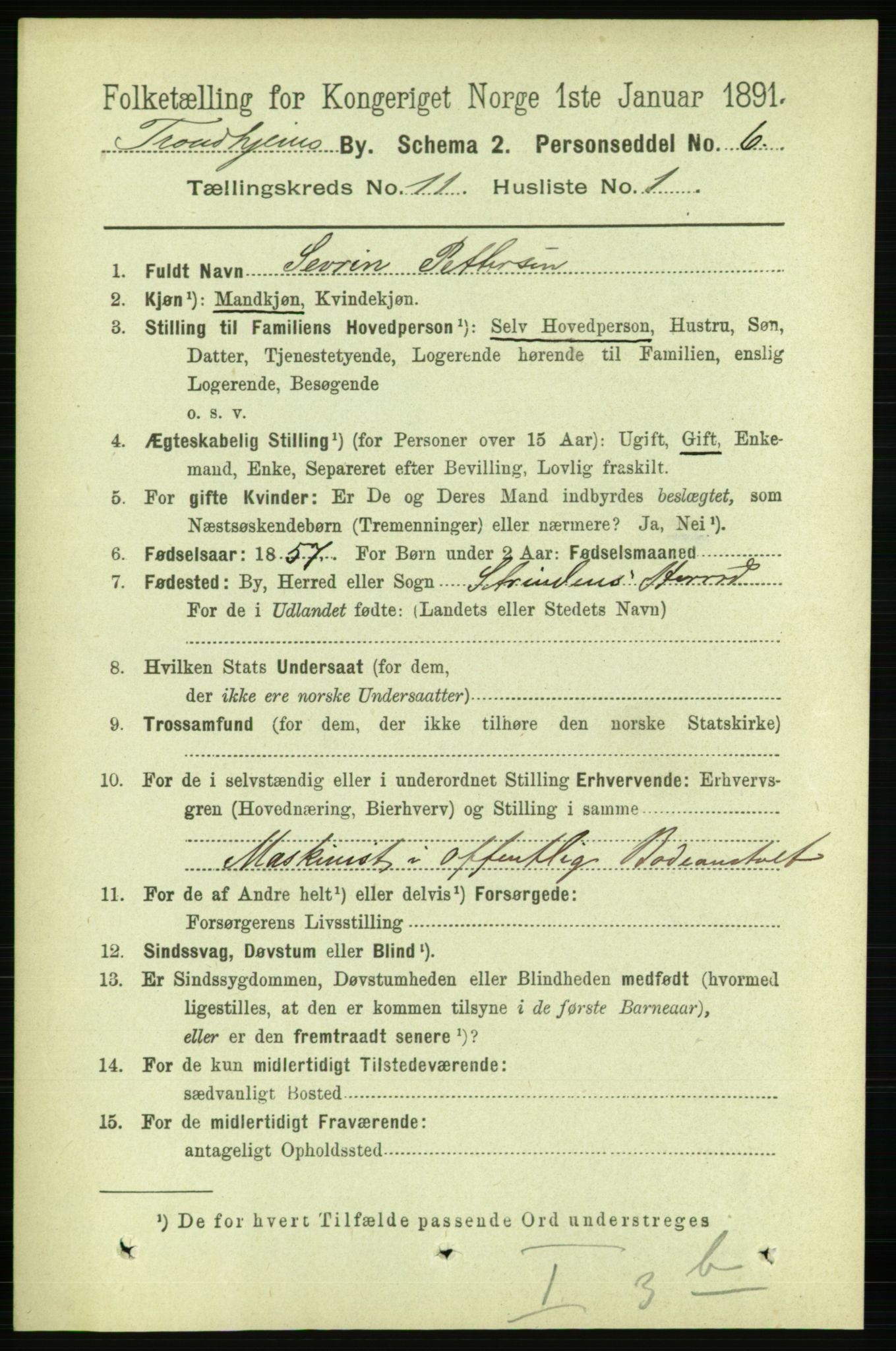 RA, 1891 census for 1601 Trondheim, 1891, p. 9282