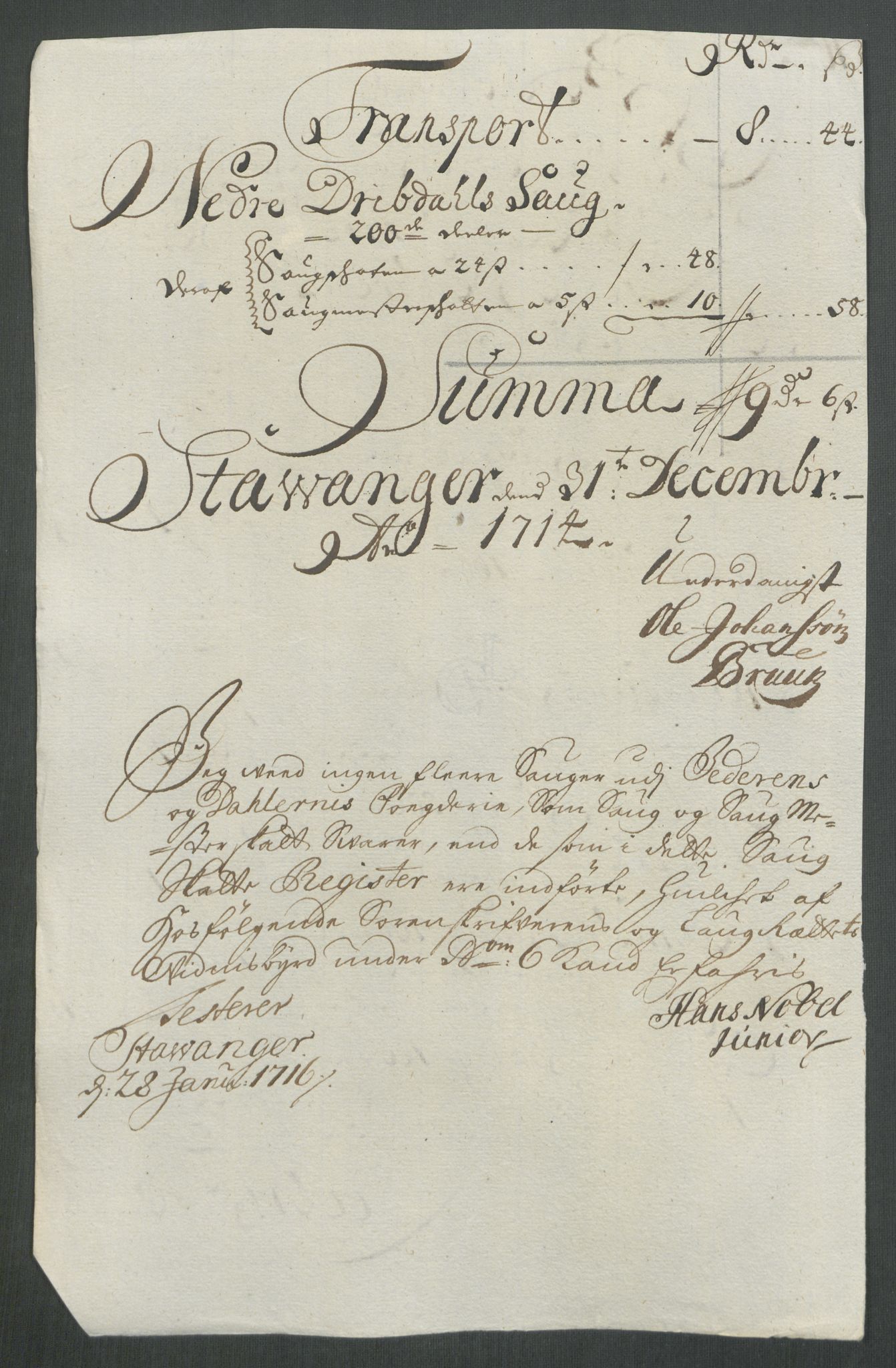 Rentekammeret inntil 1814, Reviderte regnskaper, Fogderegnskap, AV/RA-EA-4092/R46/L2738: Fogderegnskap Jæren og Dalane, 1713-1714, p. 285