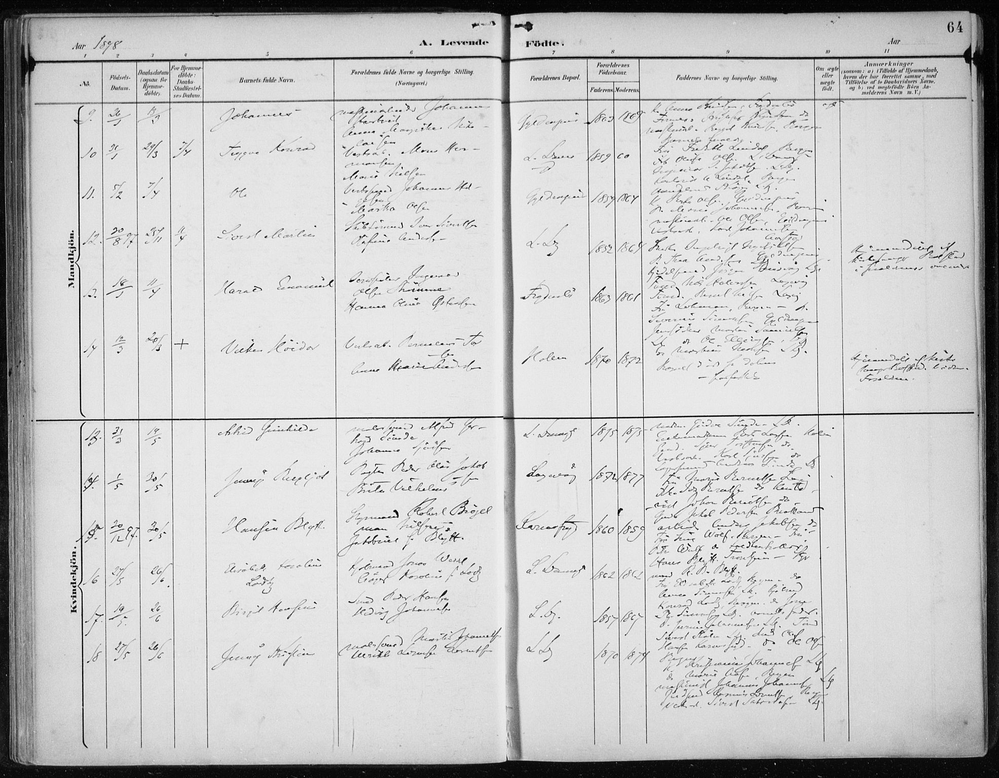 Askøy Sokneprestembete, AV/SAB-A-74101/H/Ha/Haa/Haae/L0003: Parish register (official) no. E 3, 1891-1903, p. 64