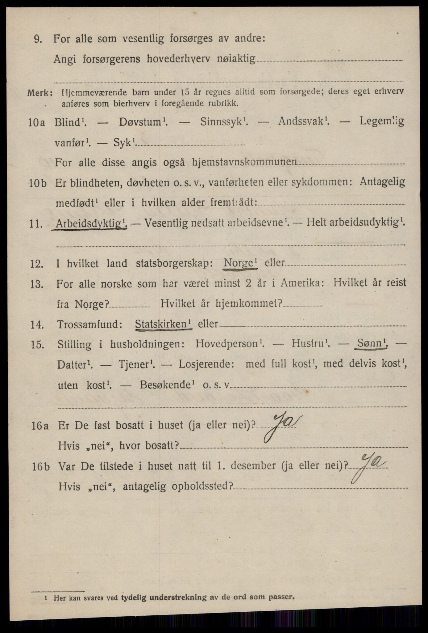 SAT, 1920 census for Tingvoll, 1920, p. 5243