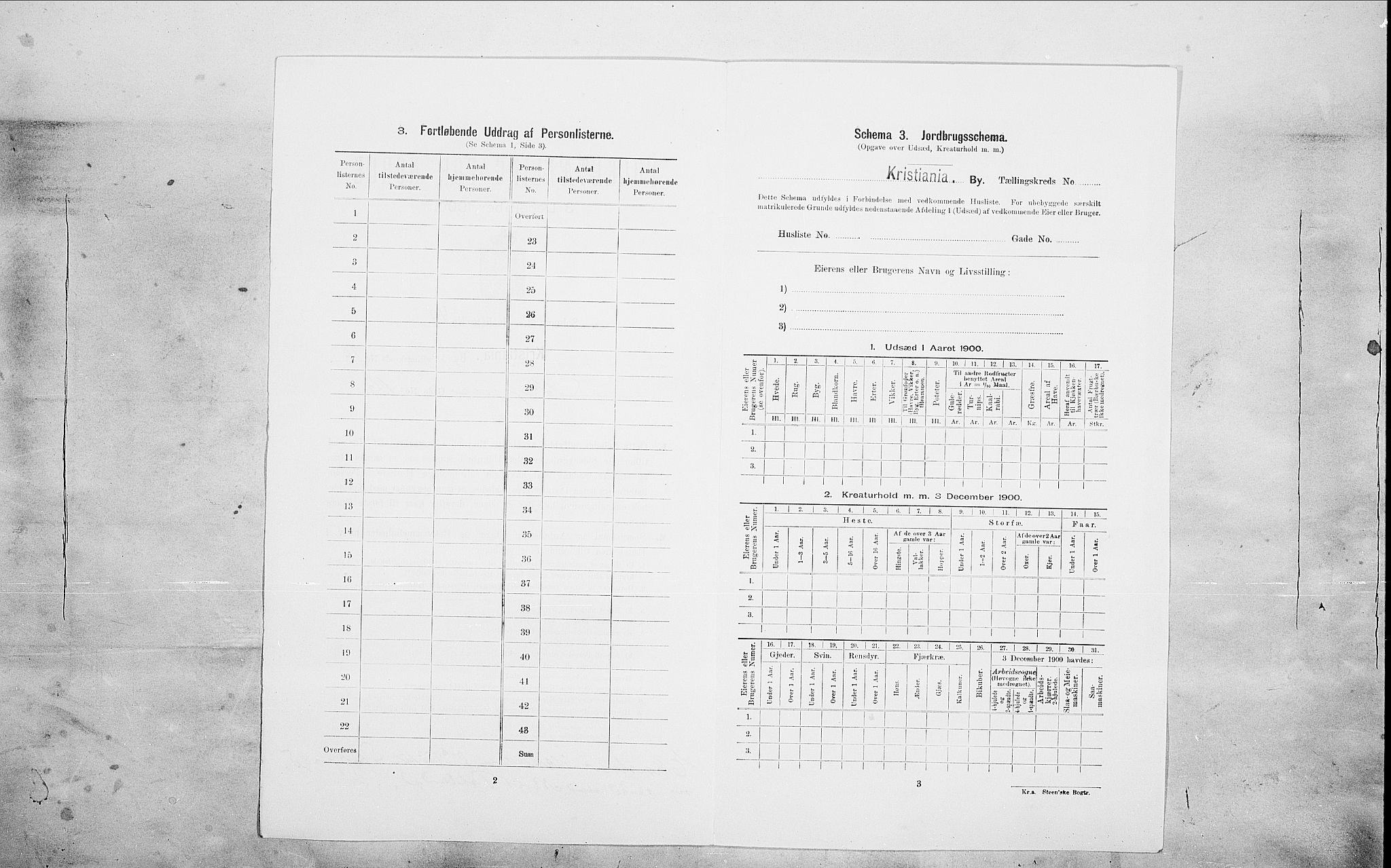 SAO, 1900 census for Kristiania, 1900, p. 84950