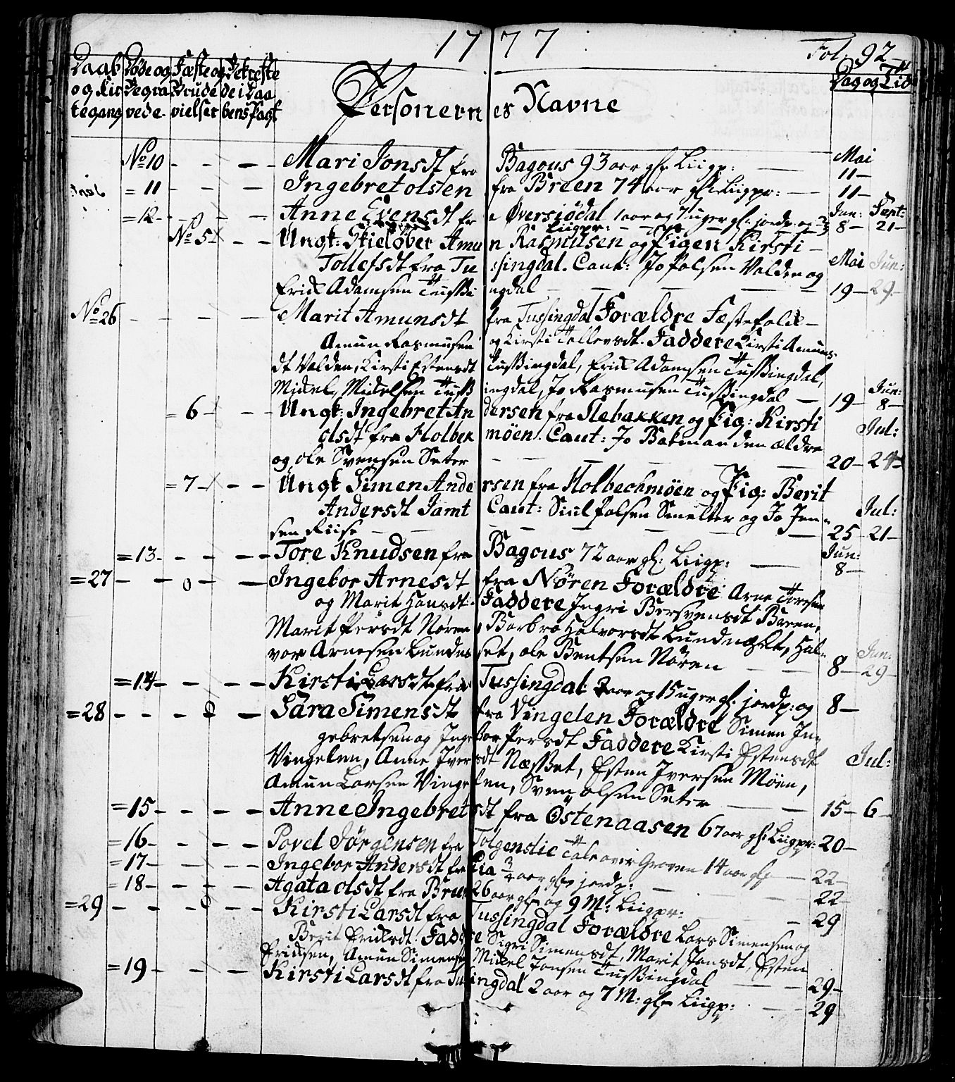 Tolga prestekontor, AV/SAH-PREST-062/K/L0002: Parish register (official) no. 2, 1768-1786, p. 92