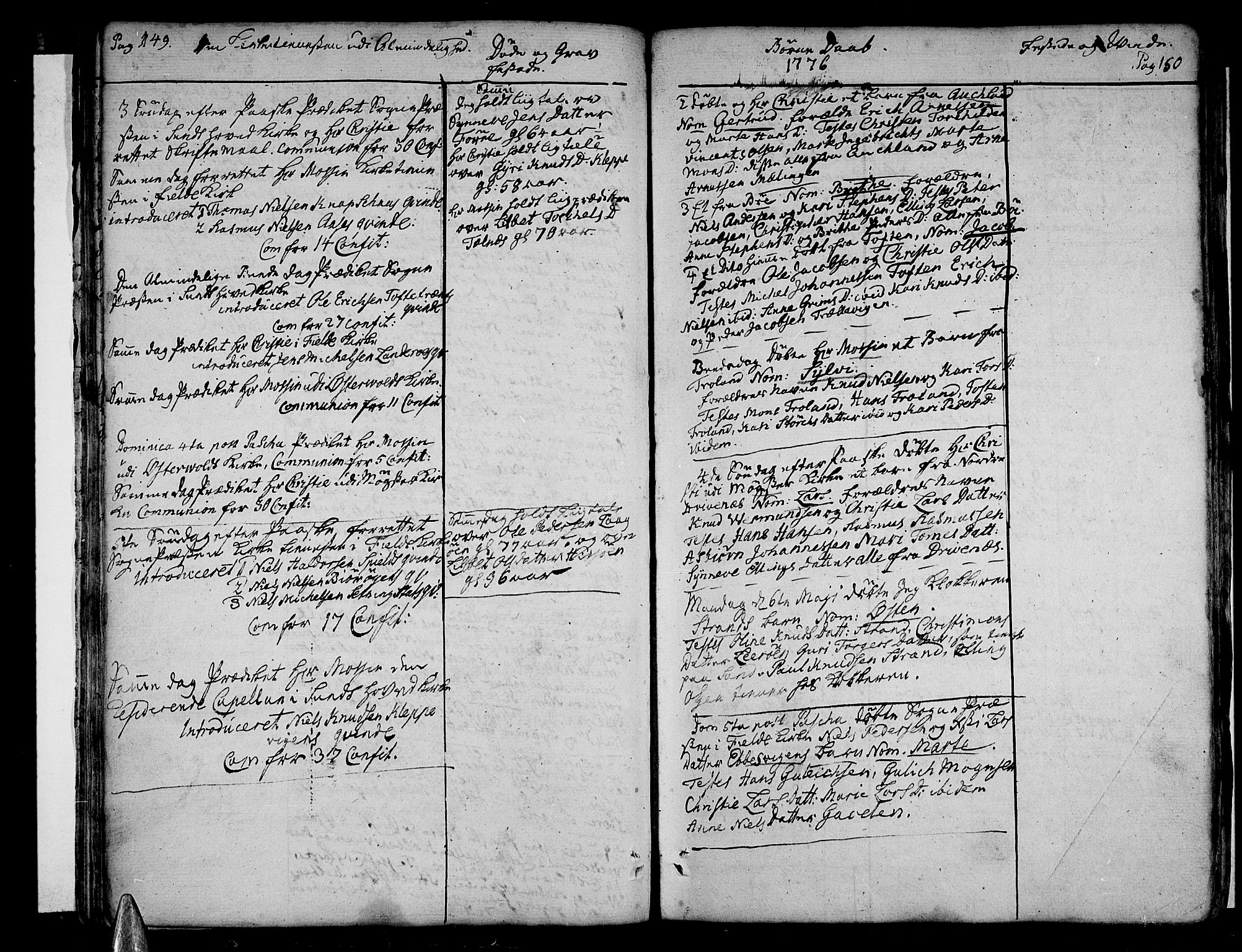 Sund sokneprestembete, AV/SAB-A-99930: Parish register (official) no. A 5, 1770-1795, p. 149-150