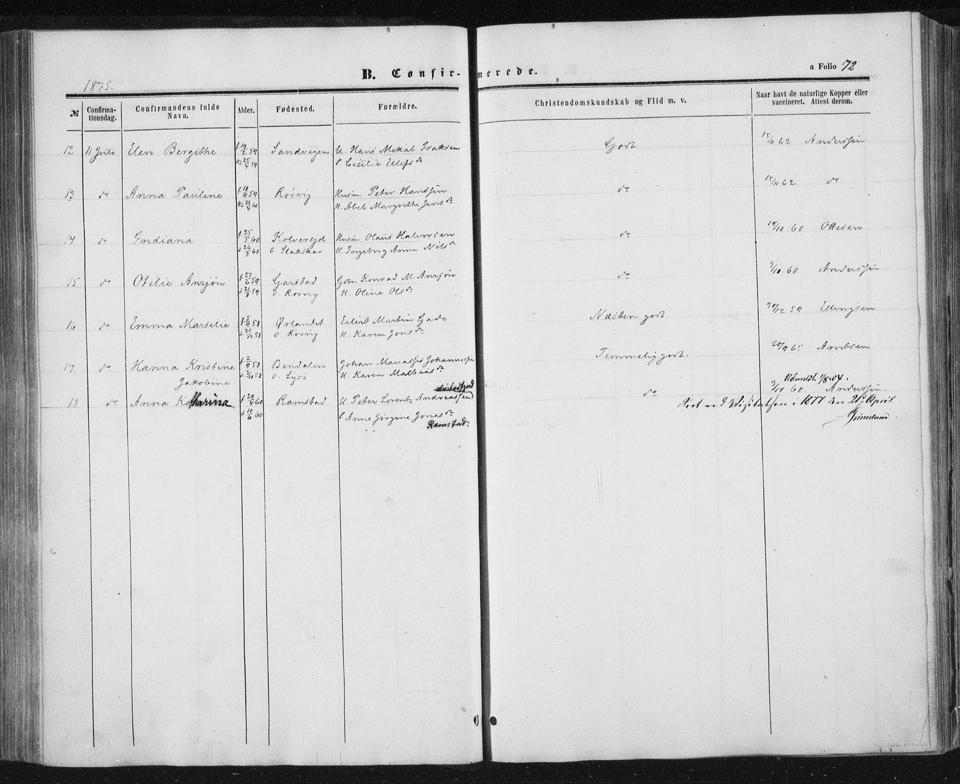 Ministerialprotokoller, klokkerbøker og fødselsregistre - Nord-Trøndelag, AV/SAT-A-1458/784/L0670: Parish register (official) no. 784A05, 1860-1876, p. 72