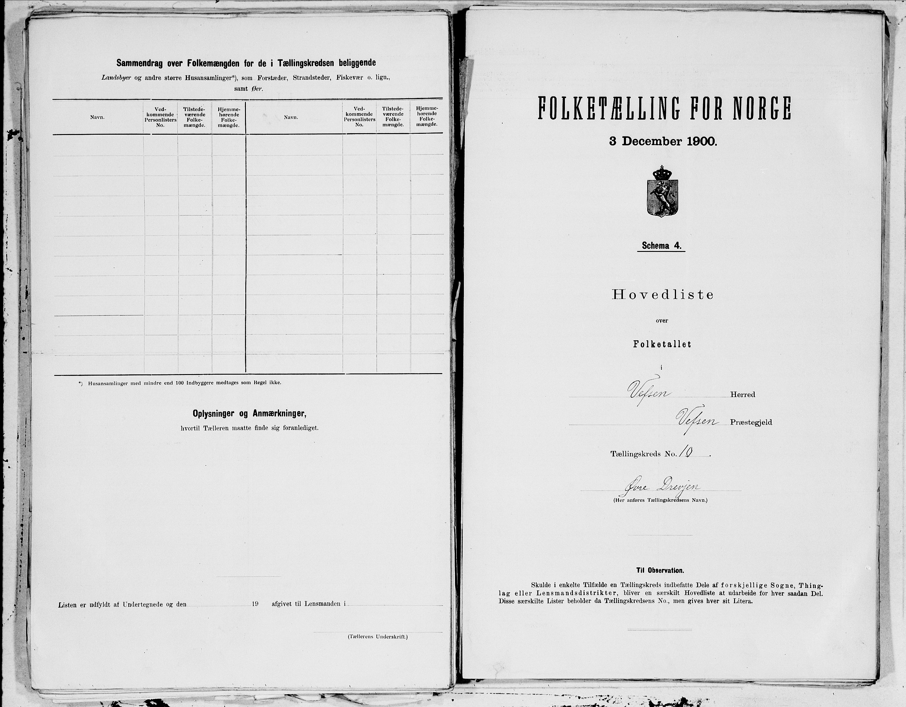 SAT, 1900 census for Vefsn, 1900, p. 20