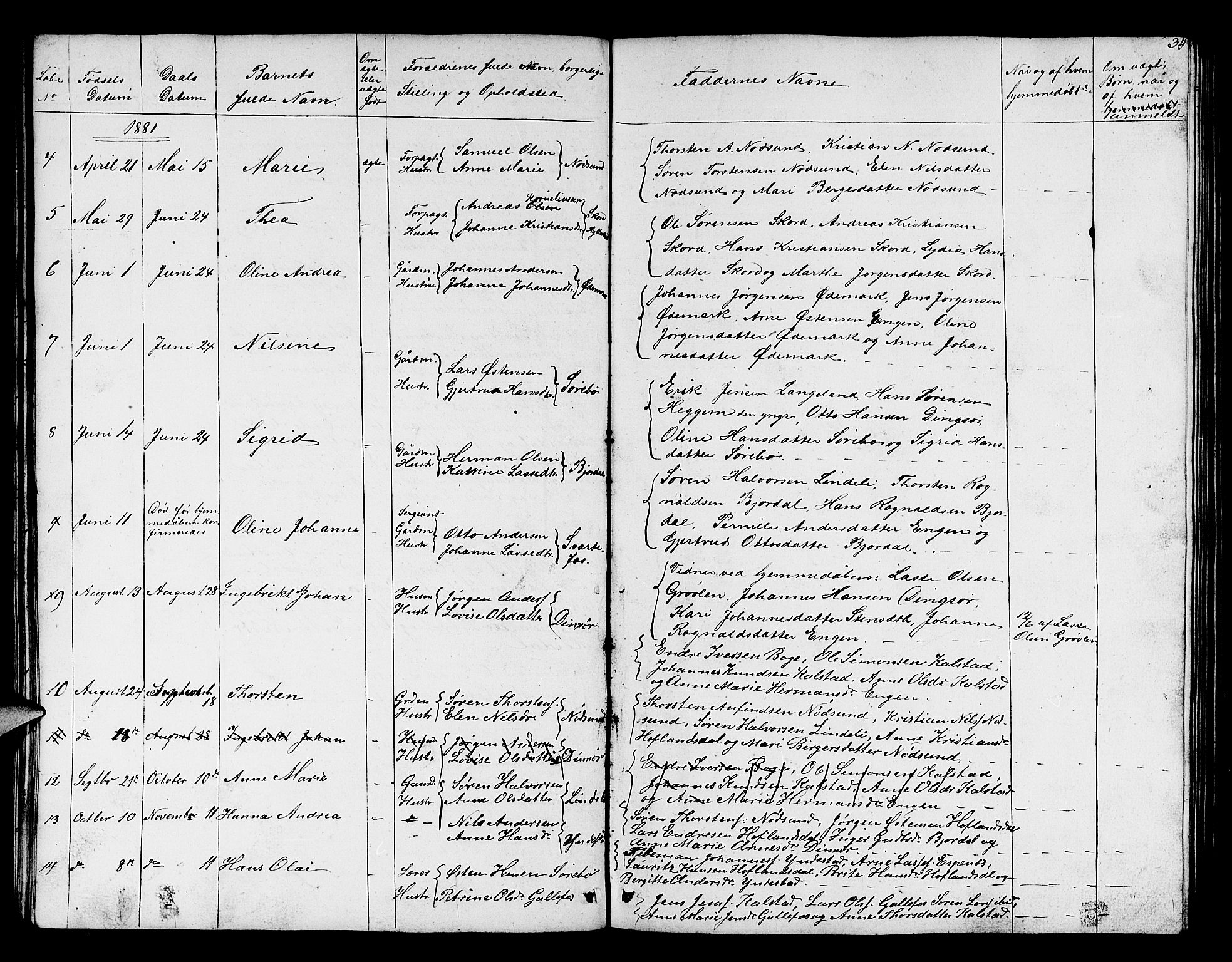 Fjaler sokneprestembete, SAB/A-79801/H/Hab/Habd/L0001: Parish register (copy) no. D 1, 1854-1891, p. 34