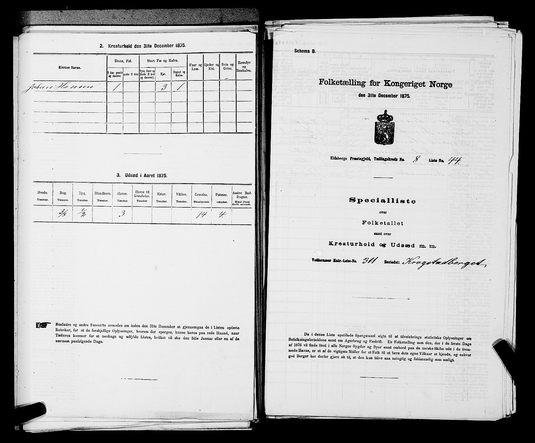 RA, 1875 census for 0125P Eidsberg, 1875, p. 1711