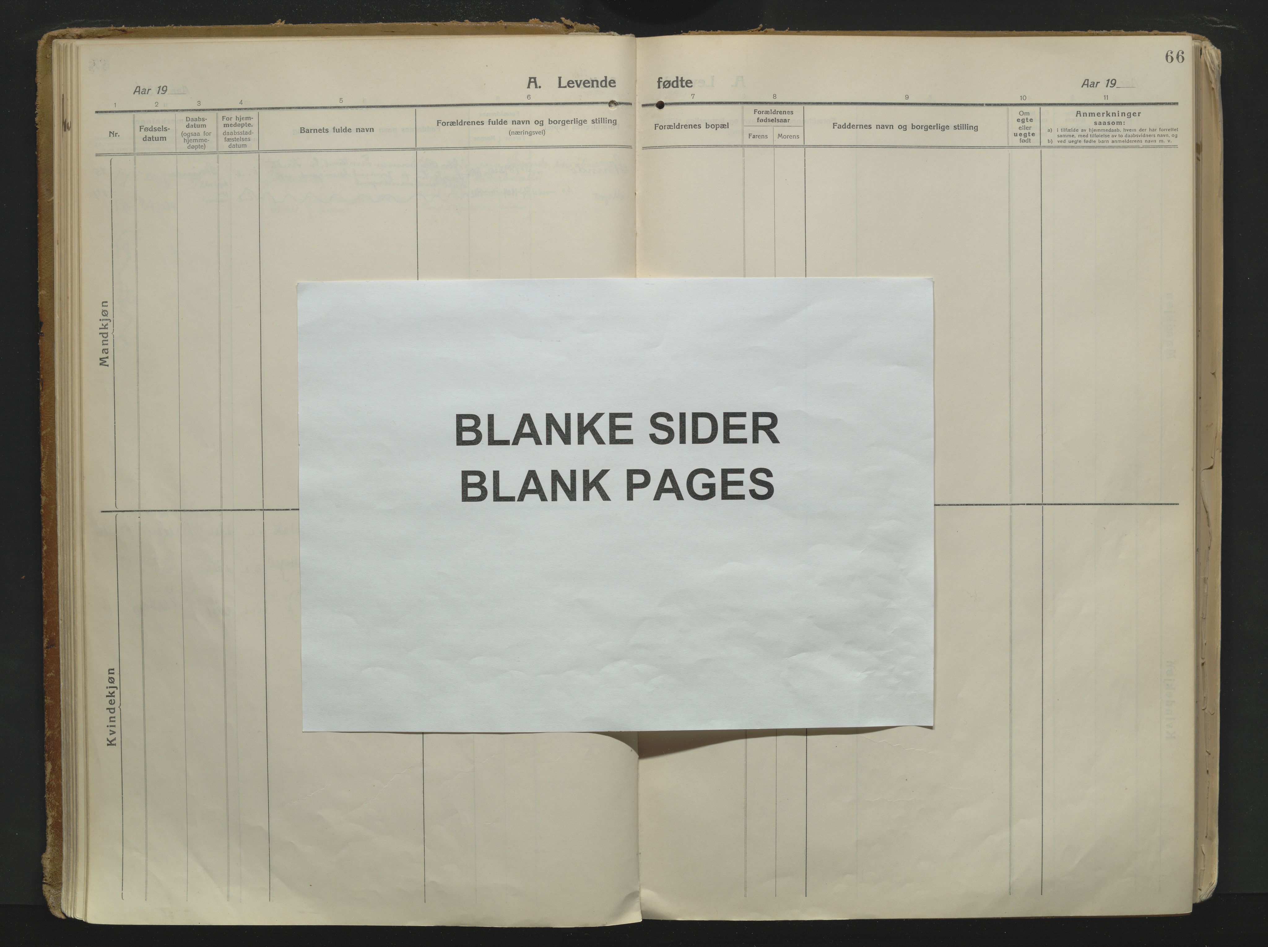 Ål kirkebøker, AV/SAKO-A-249/F/Fa/L0010: Parish register (official) no. I 10, 1915-1934, p. 66