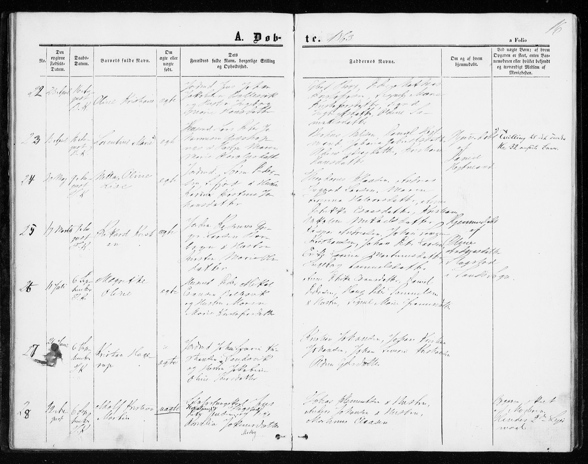 Berg sokneprestkontor, SATØ/S-1318/G/Ga/Gaa/L0002kirke: Parish register (official) no. 2, 1860-1872, p. 16