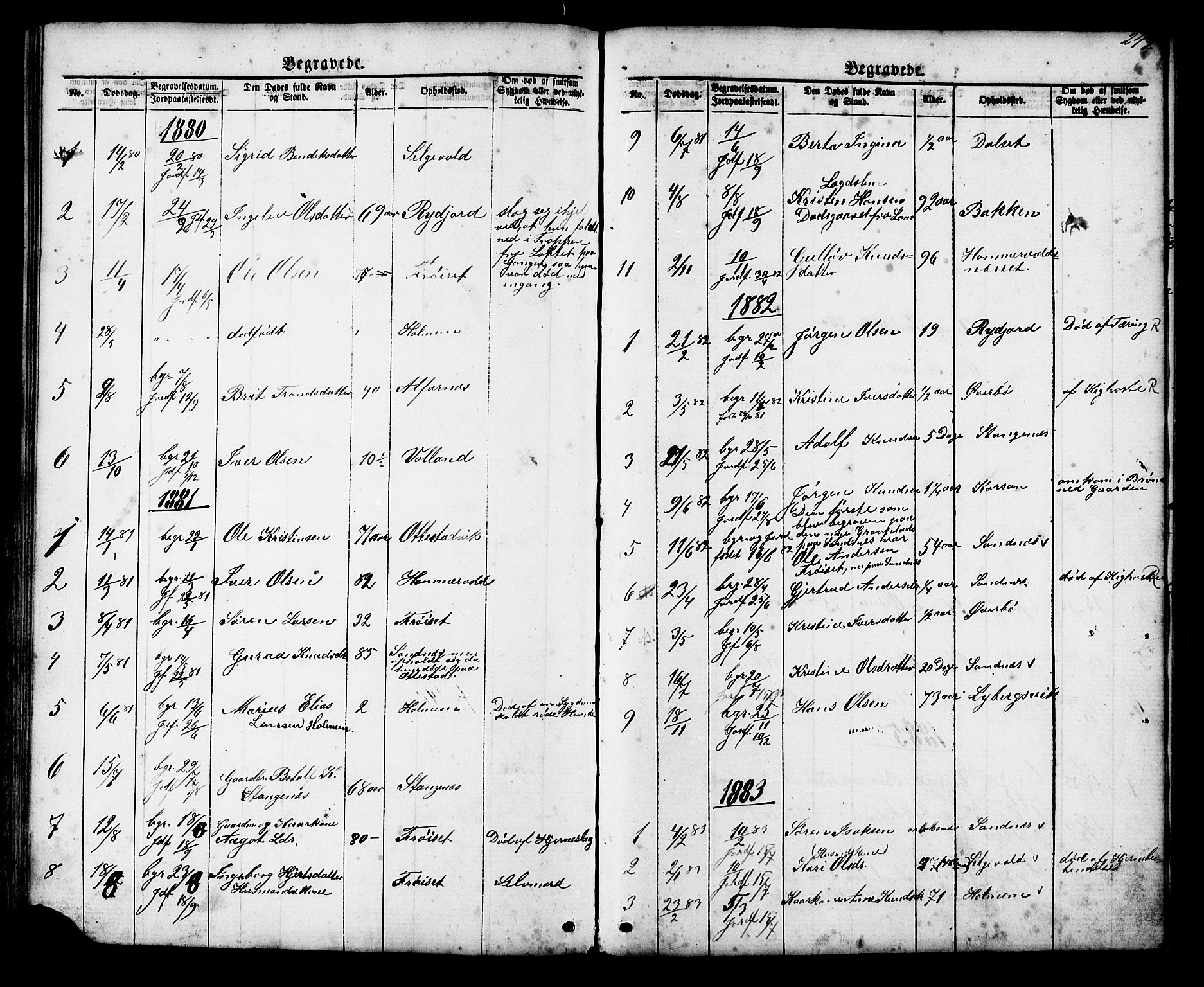 Ministerialprotokoller, klokkerbøker og fødselsregistre - Møre og Romsdal, SAT/A-1454/548/L0614: Parish register (copy) no. 548C02, 1867-1917, p. 249