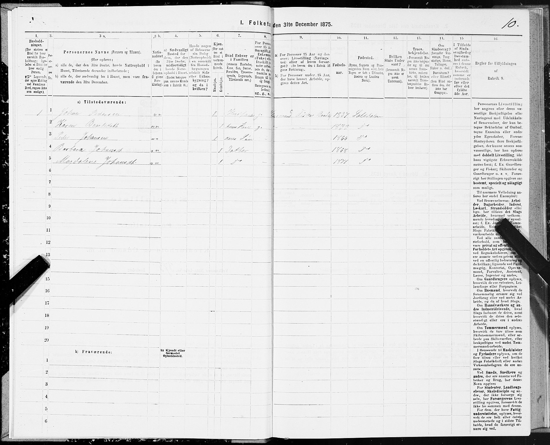 SAT, 1875 census for 1840P Saltdal, 1875, p. 2010