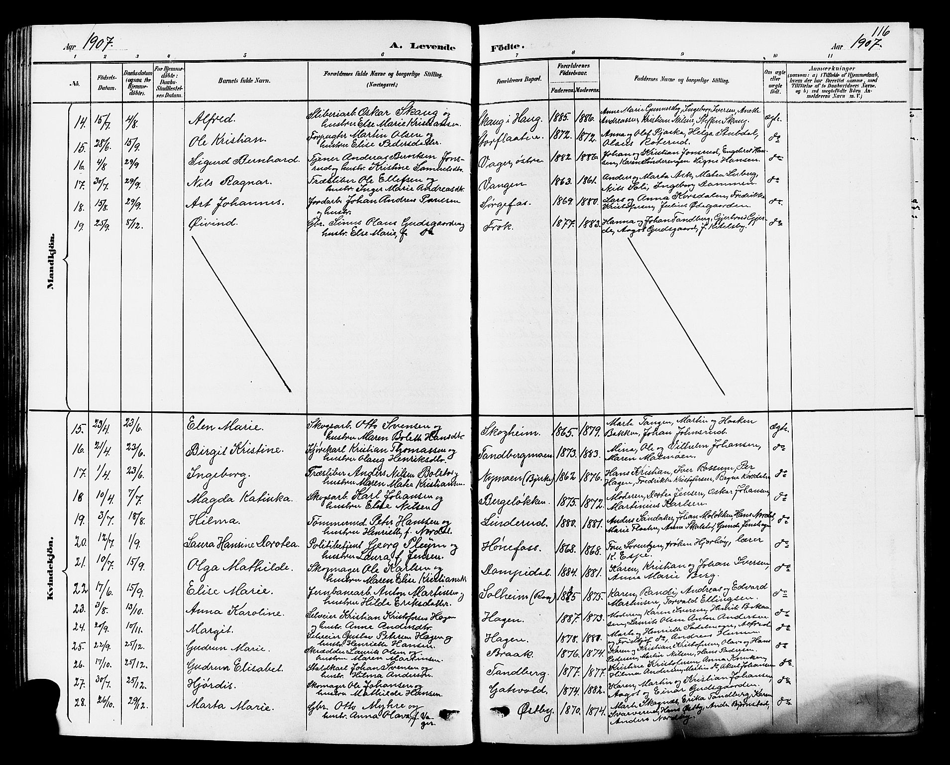 Norderhov kirkebøker, AV/SAKO-A-237/G/Ga/L0008: Parish register (copy) no. I 8, 1887-1912, p. 116