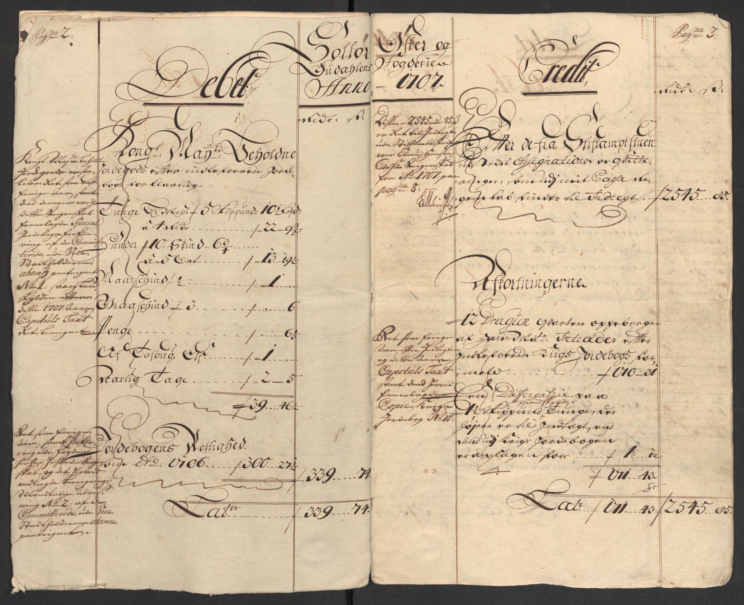 Rentekammeret inntil 1814, Reviderte regnskaper, Fogderegnskap, AV/RA-EA-4092/R13/L0844: Fogderegnskap Solør, Odal og Østerdal, 1707, p. 10