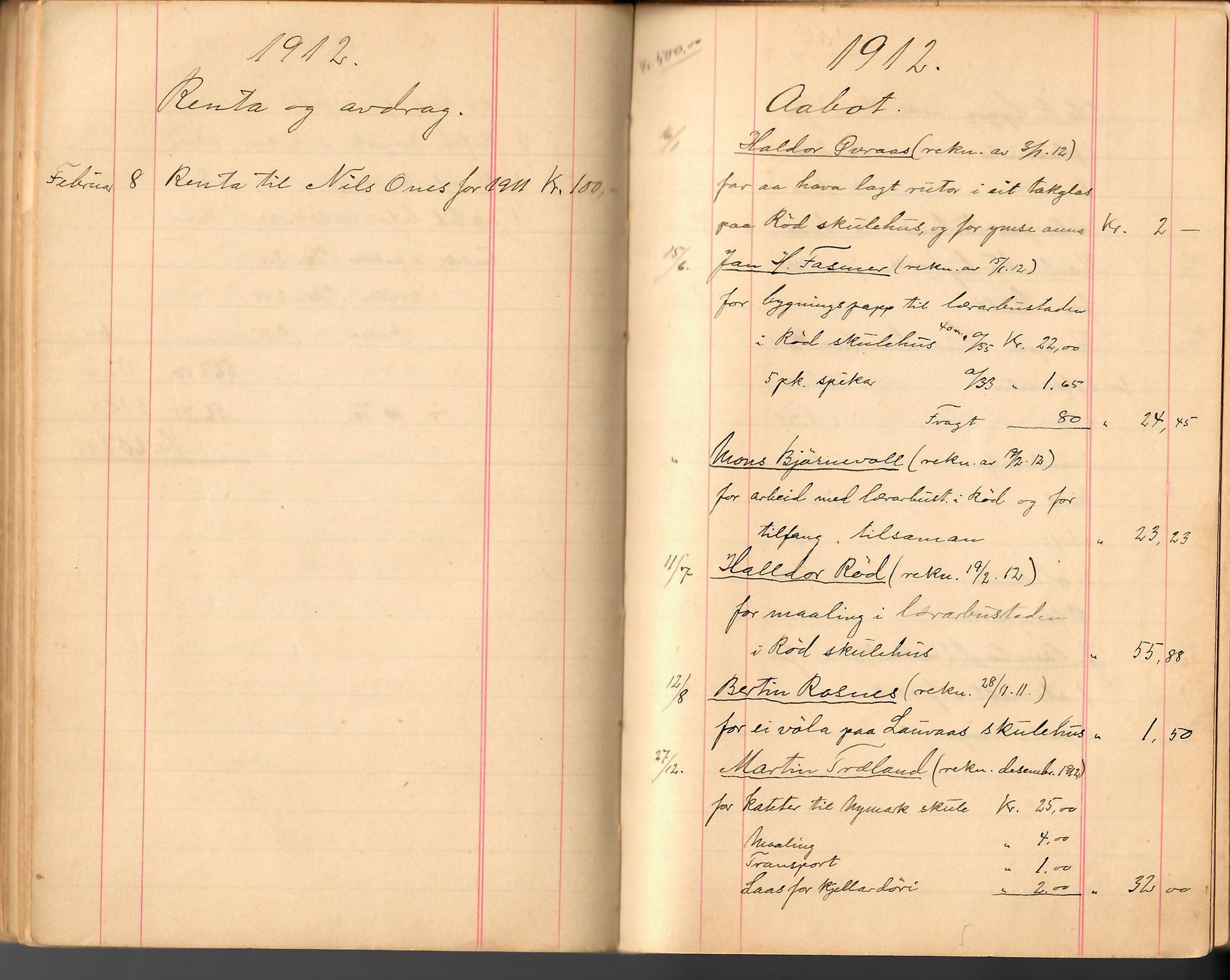 Lindås kommune. Skulestyret, IKAH/1263-211/R/Ra/L0001: Tilvisningsbok, 1906-1916, p. 54