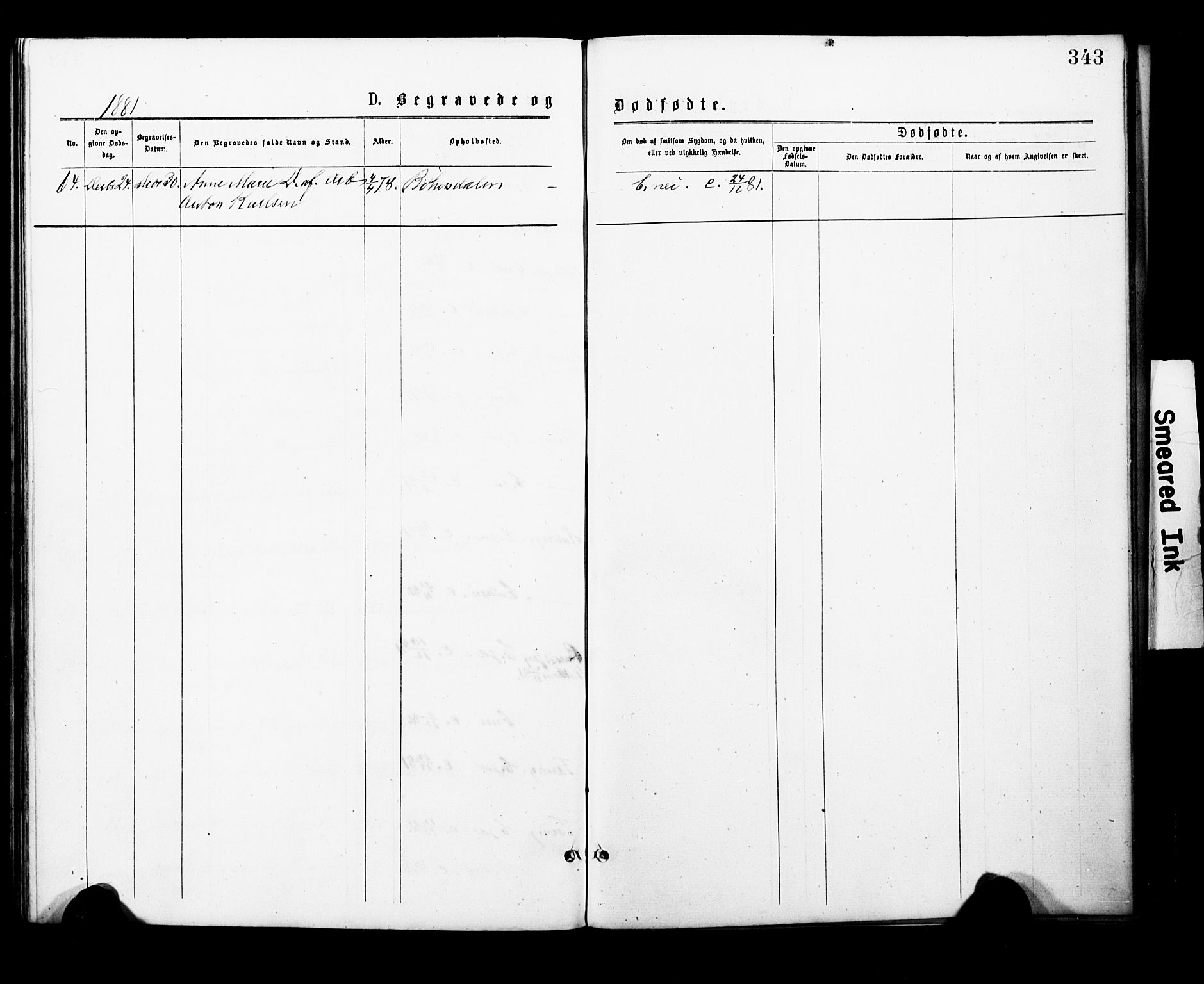 Eidsvoll prestekontor Kirkebøker, AV/SAO-A-10888/F/Fa/L0001: Parish register (official) no. I 1, 1877-1881, p. 343