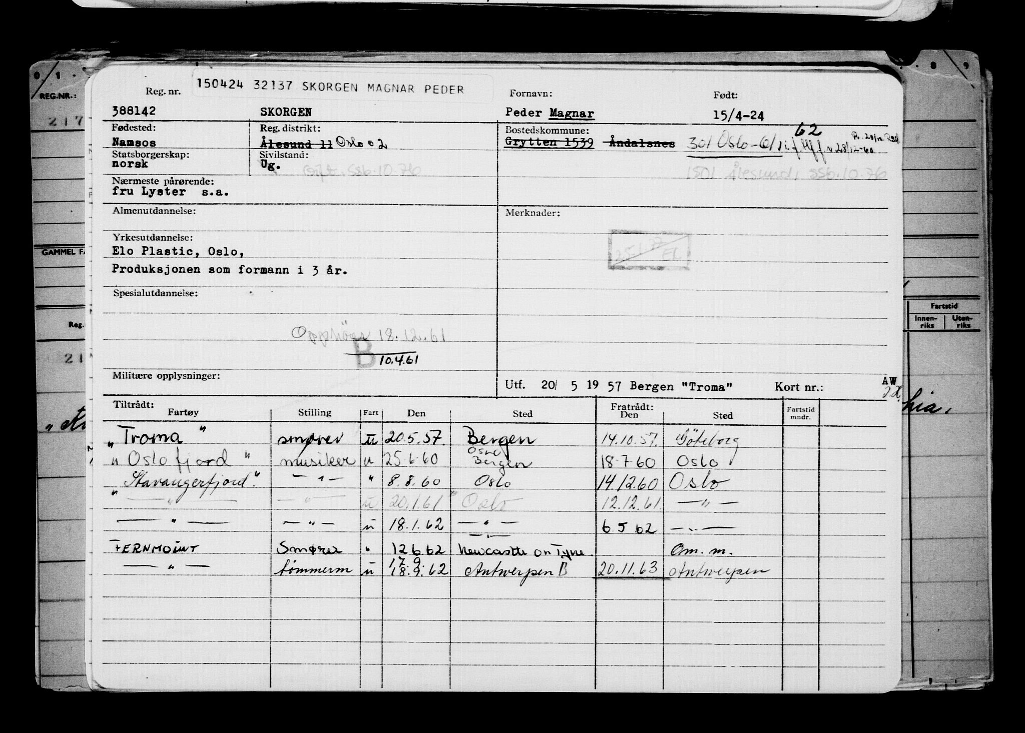 Direktoratet for sjømenn, AV/RA-S-3545/G/Gb/L0230: Hovedkort, 1924, p. 158