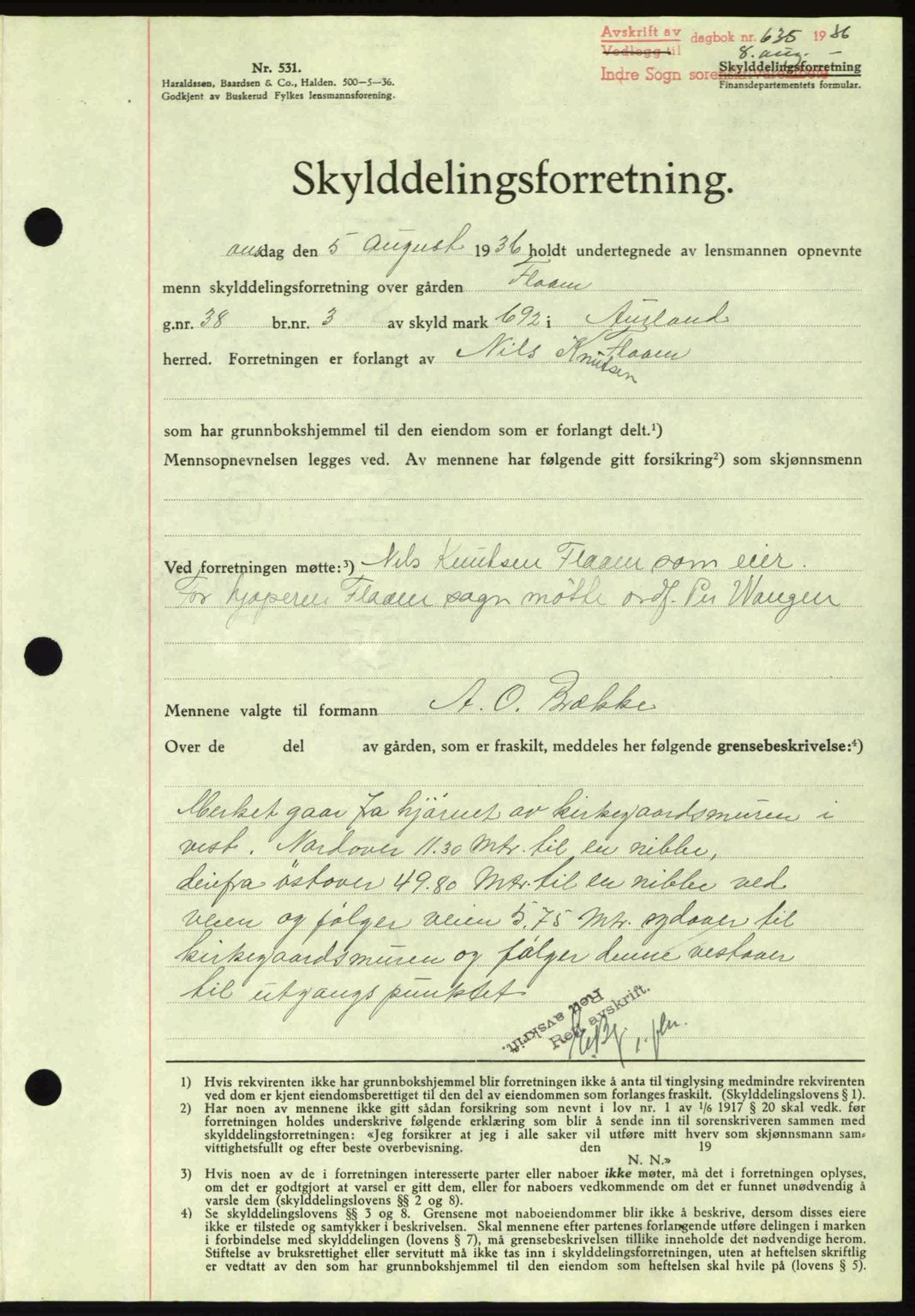 Indre Sogn tingrett, SAB/A-3301/1/G/Gb/Gba/L0030: Mortgage book no. 30, 1935-1937, Deed date: 08.08.1936