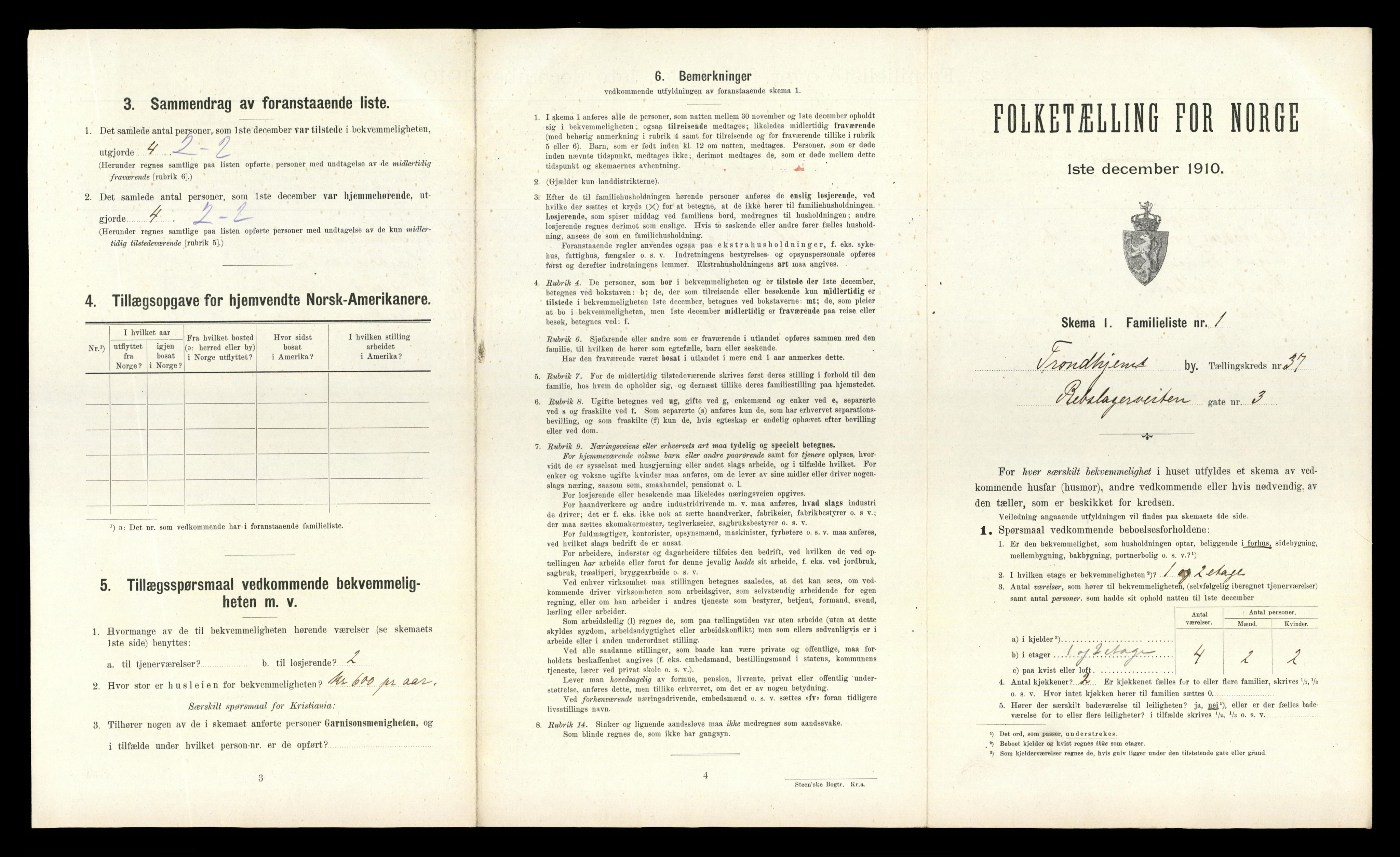 RA, 1910 census for Trondheim, 1910, p. 10113