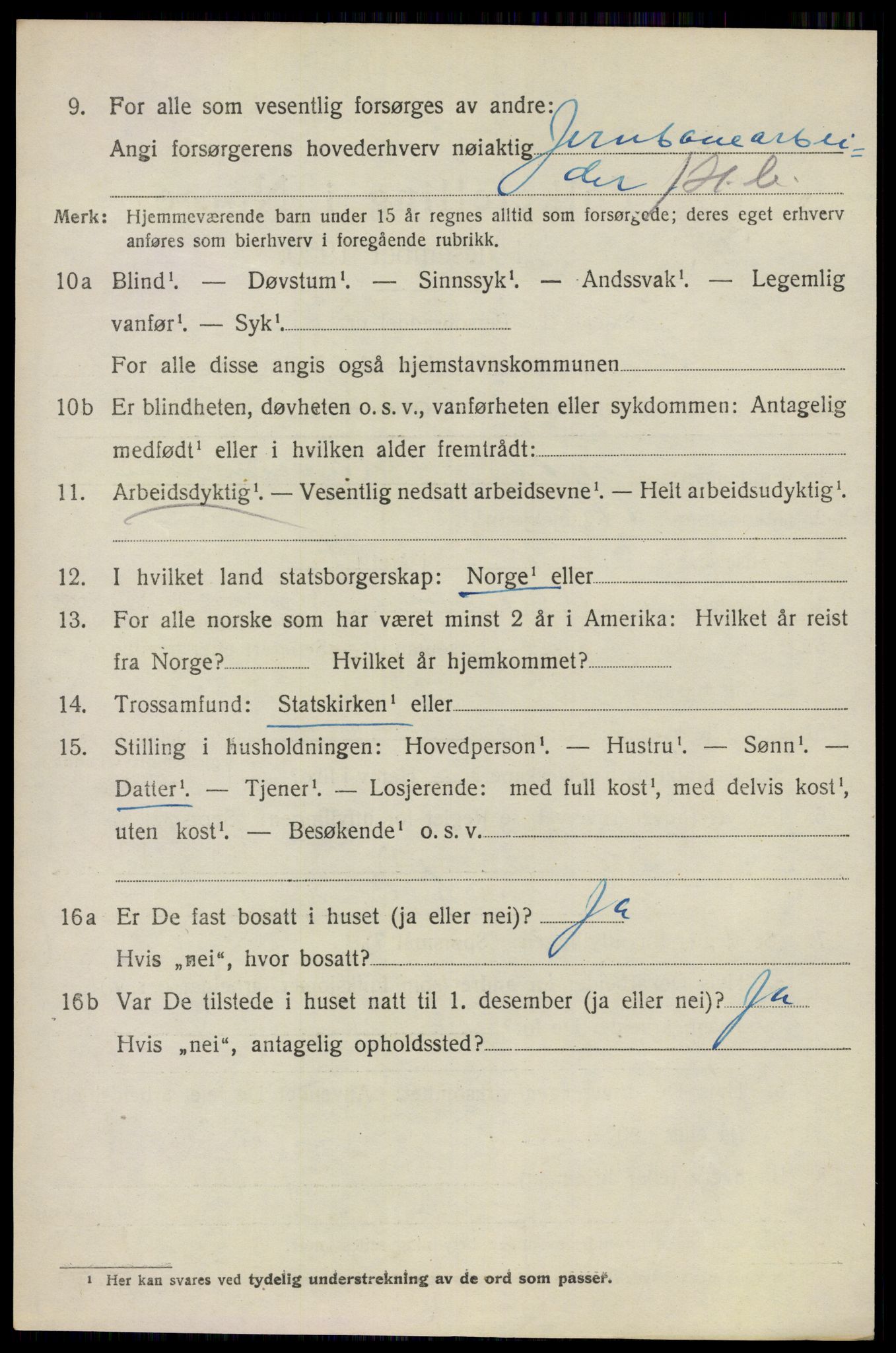SAO, 1920 census for Ullensaker, 1920, p. 8820