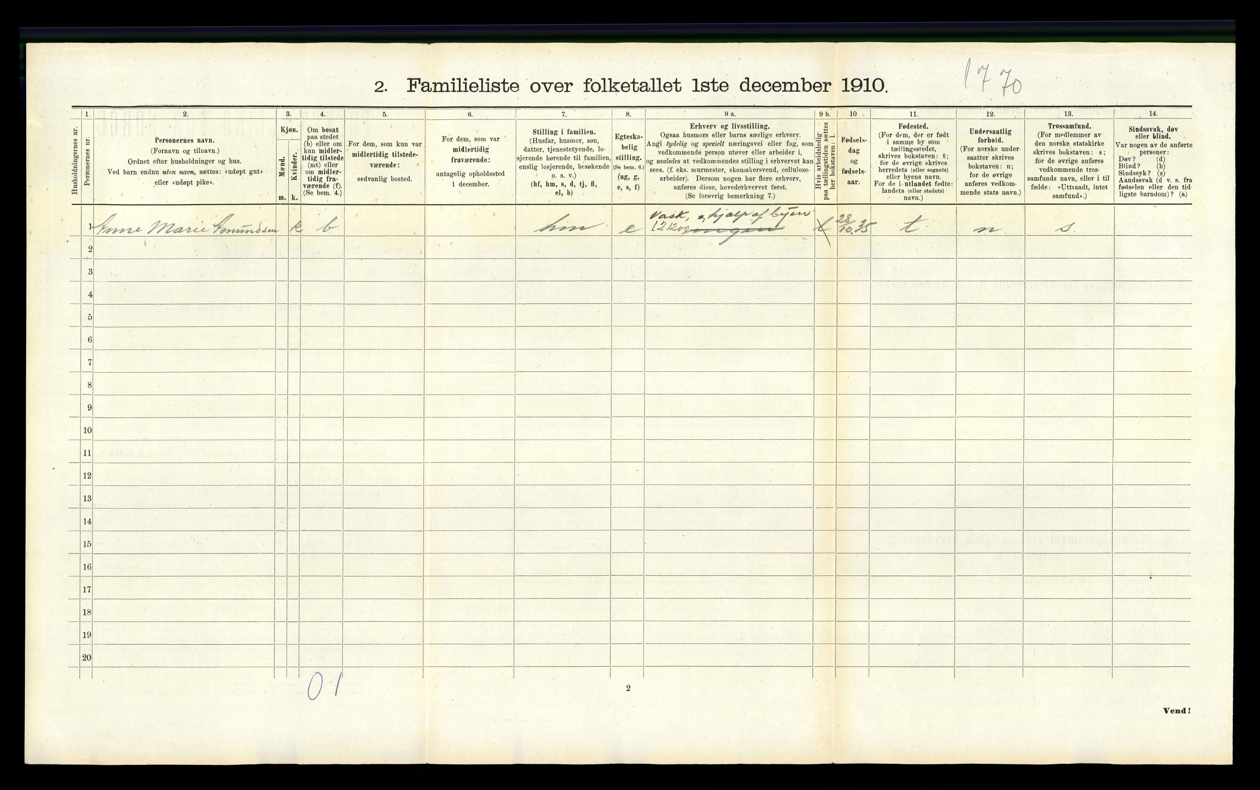 RA, 1910 census for Larvik, 1910, p. 6332