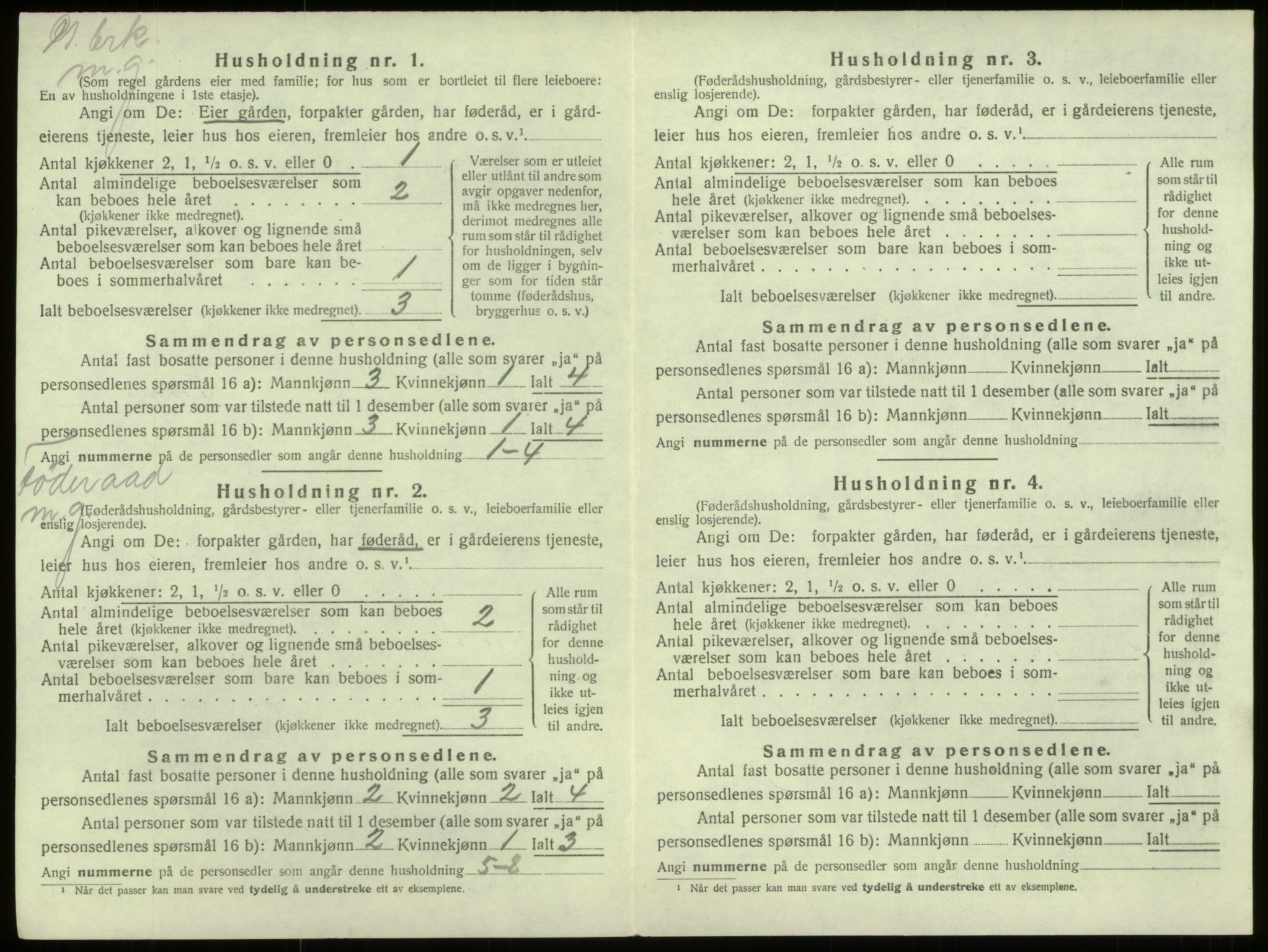 SAB, 1920 census for Selje, 1920, p. 494