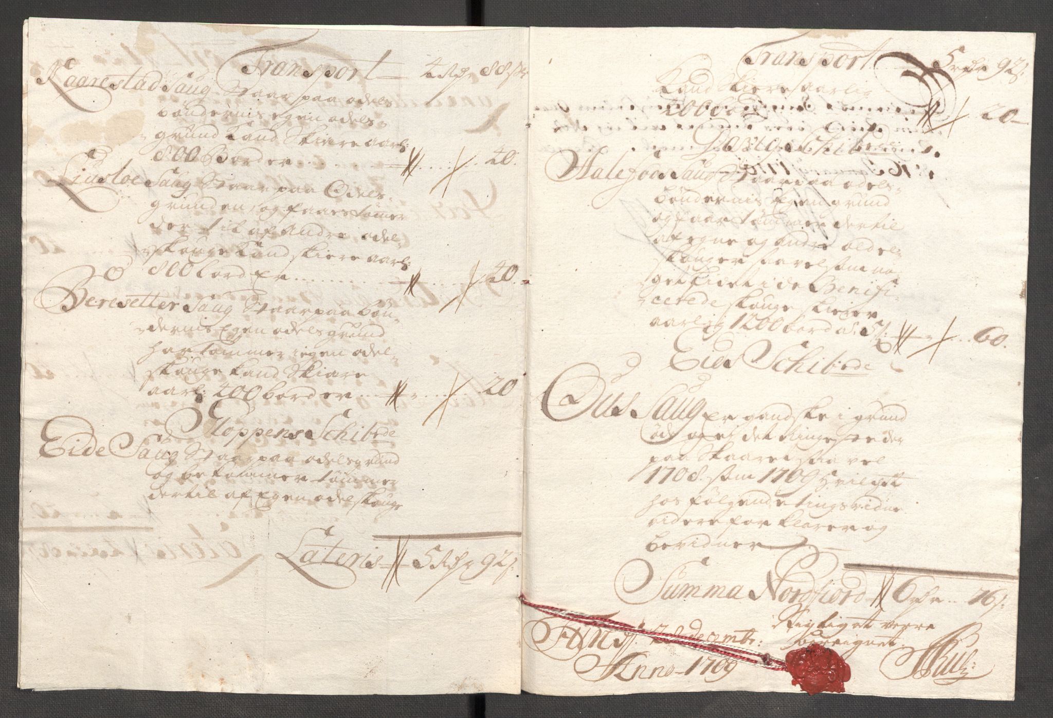 Rentekammeret inntil 1814, Reviderte regnskaper, Fogderegnskap, RA/EA-4092/R53/L3432: Fogderegnskap Sunn- og Nordfjord, 1709, p. 80