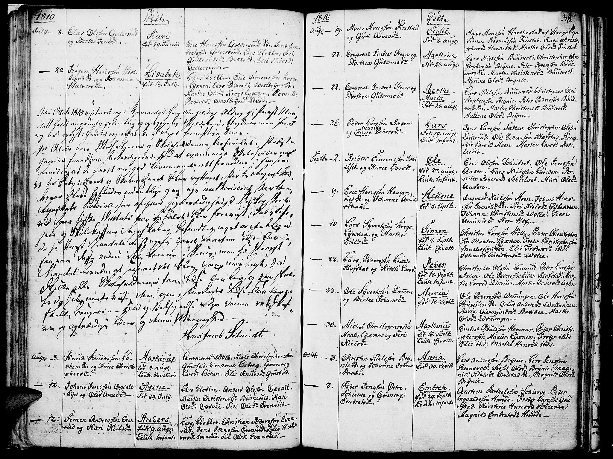 Romedal prestekontor, SAH/PREST-004/K/L0001: Parish register (official) no. 1, 1799-1814, p. 38