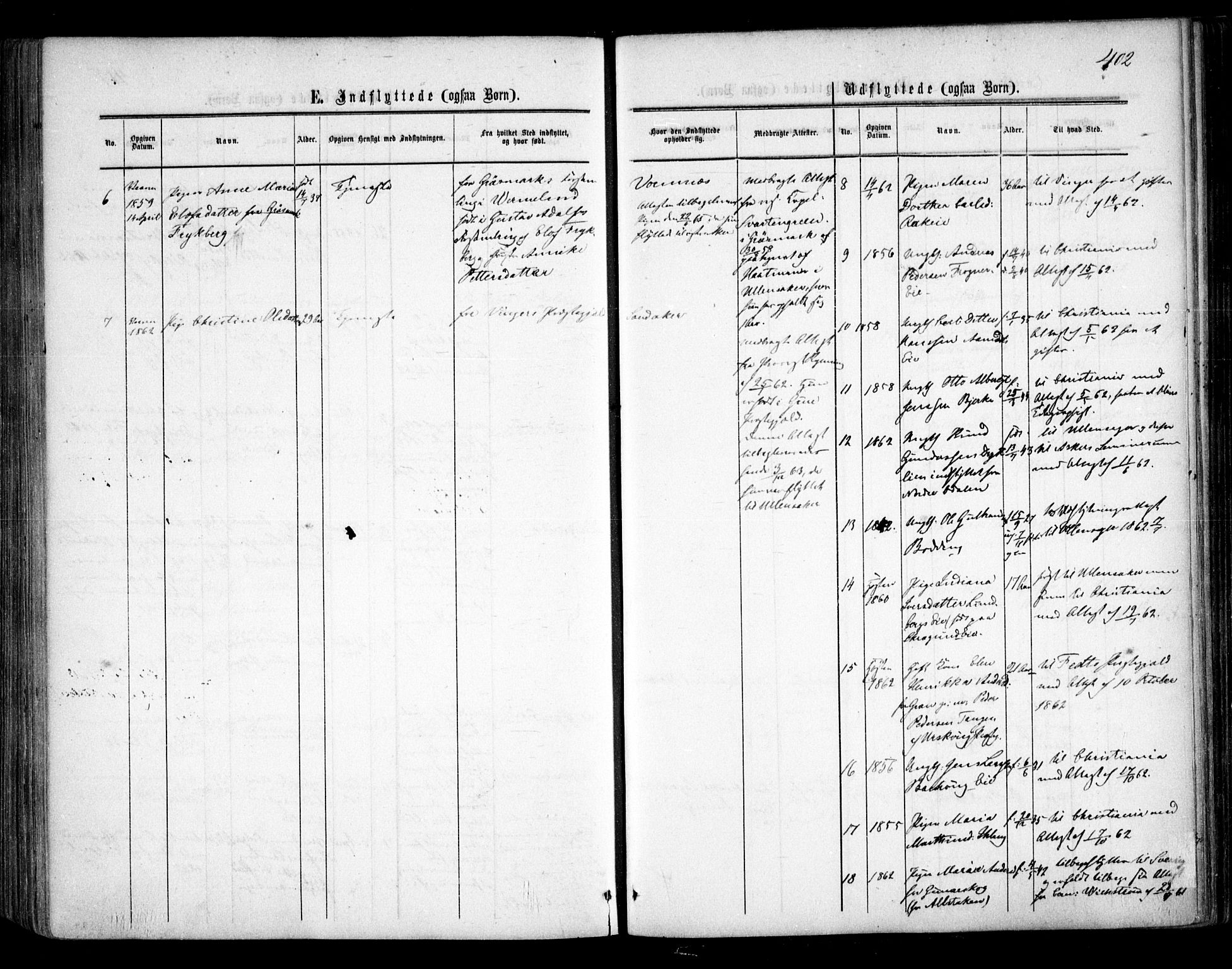 Nes prestekontor Kirkebøker, AV/SAO-A-10410/F/Fa/L0008: Parish register (official) no. I 8, 1859-1874, p. 402