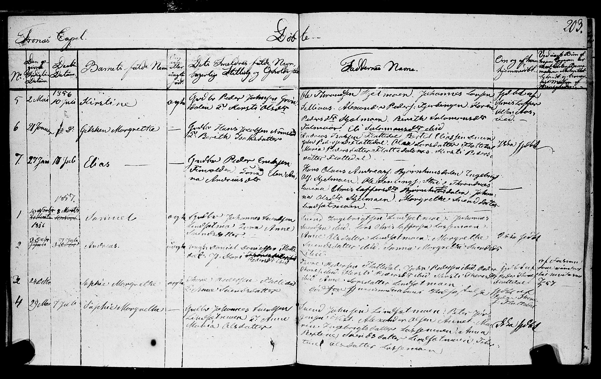 Ministerialprotokoller, klokkerbøker og fødselsregistre - Nord-Trøndelag, SAT/A-1458/762/L0538: Parish register (official) no. 762A02 /2, 1833-1879, p. 203